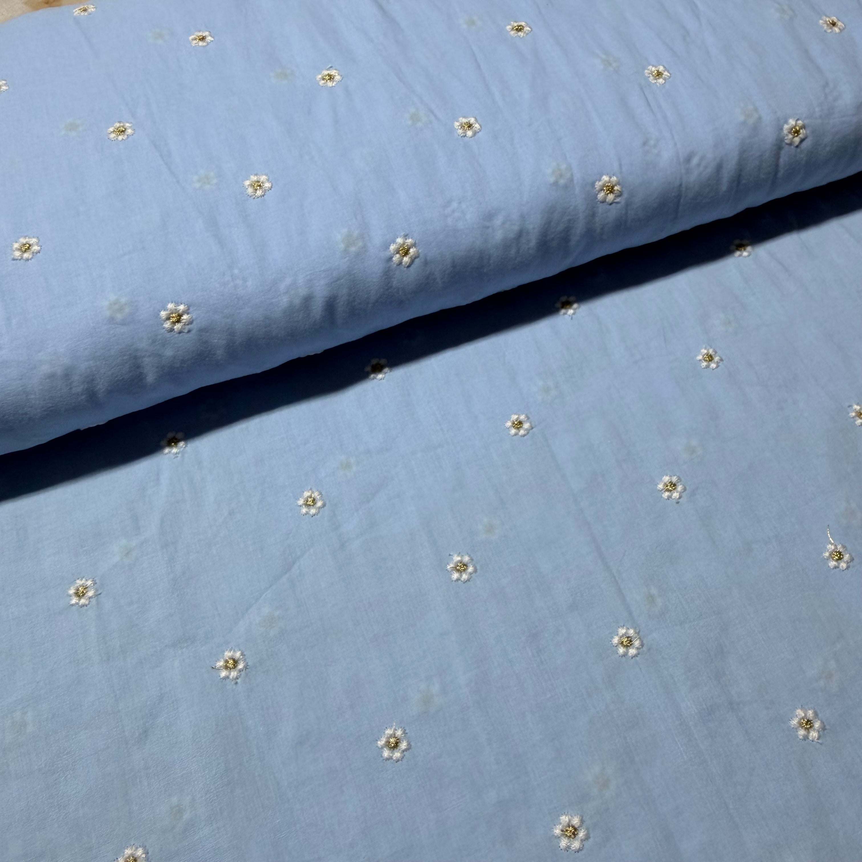 Cotton Voile Embroidery kaftan dress skirt fabric 147cm M2108
