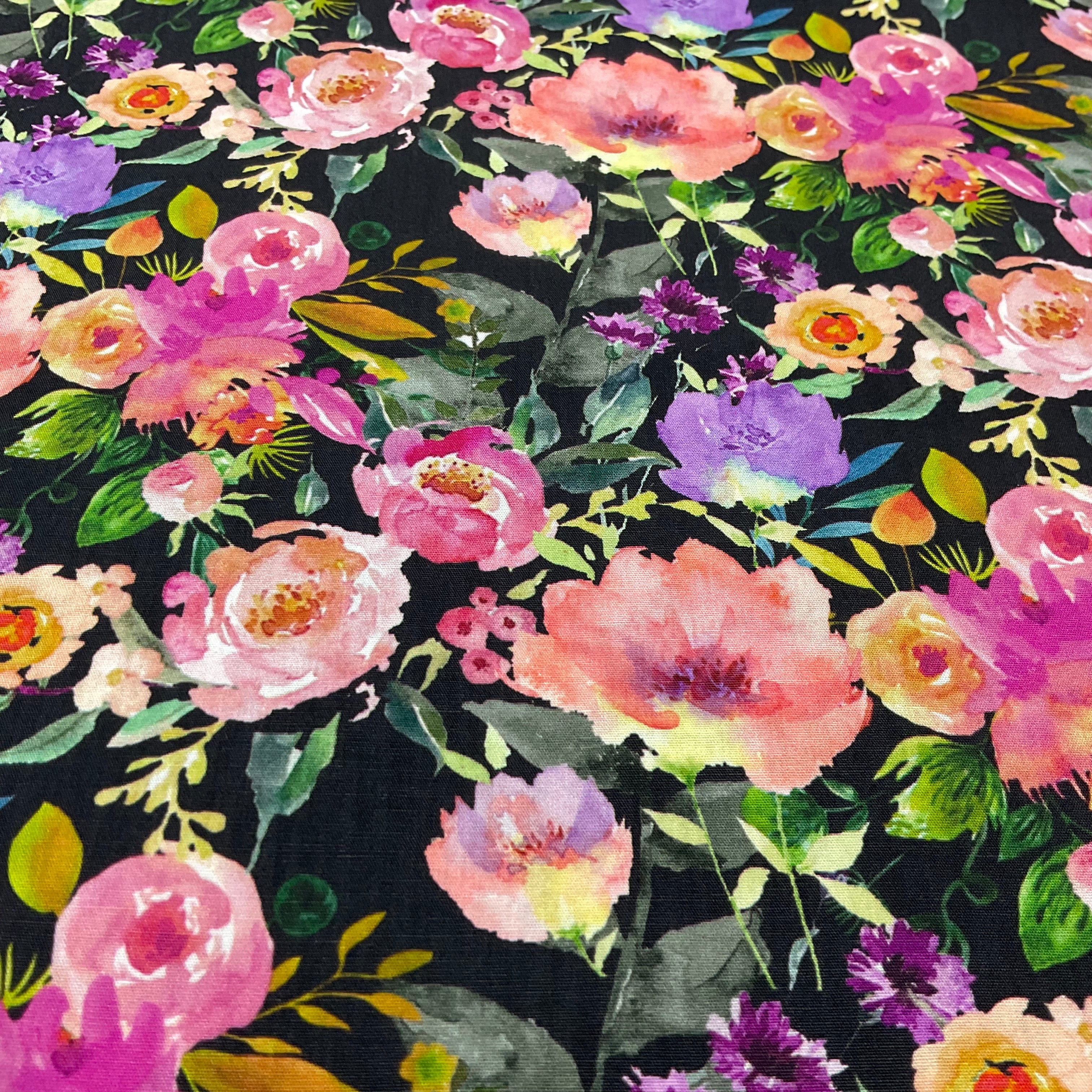 Flower Impressions Floral Cotton Print Fabric – 100% Cotton - 147cm Wide - M2121