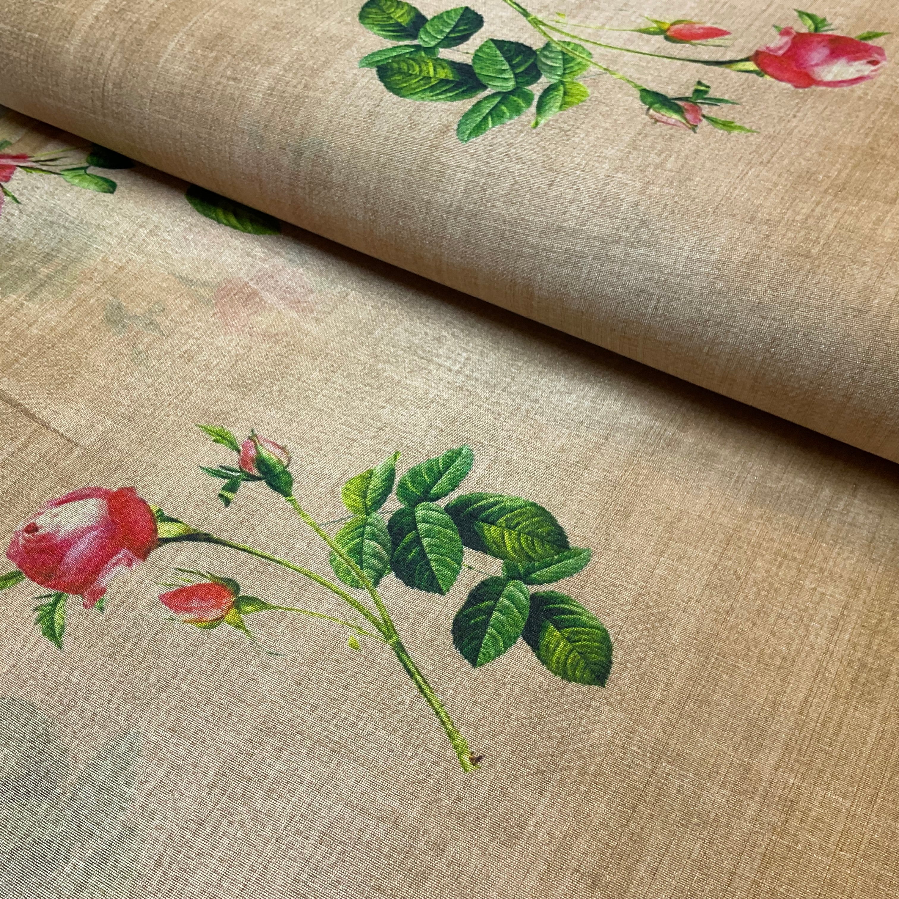 Floral Mango Silk Fabric Soft Printed Dress Fabric – 110cm Wide M2147