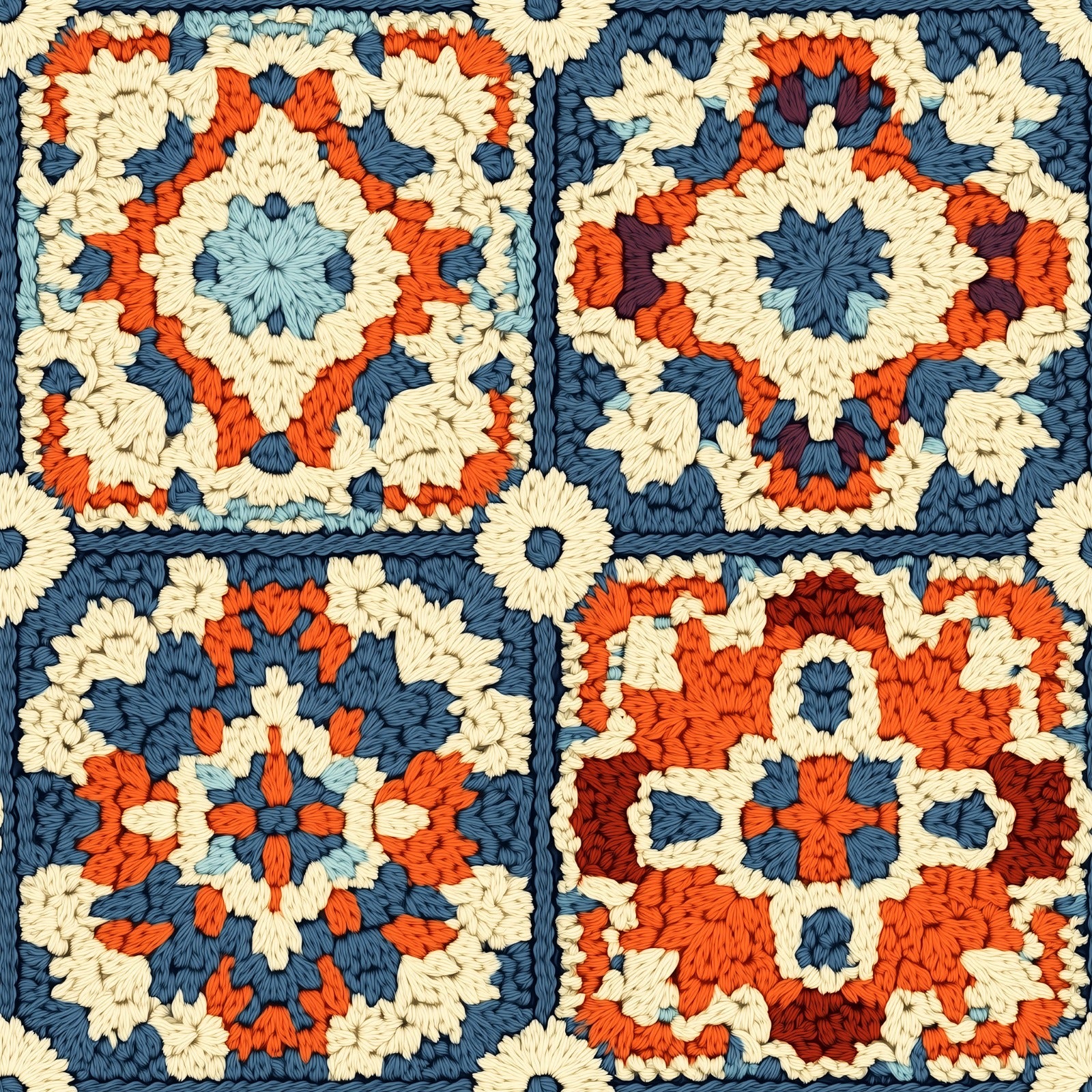 3D Crochet Blue Effect Little Johnny 3D Digital Printed 100% Cotton Fabric – 150cm Wide M2028-2