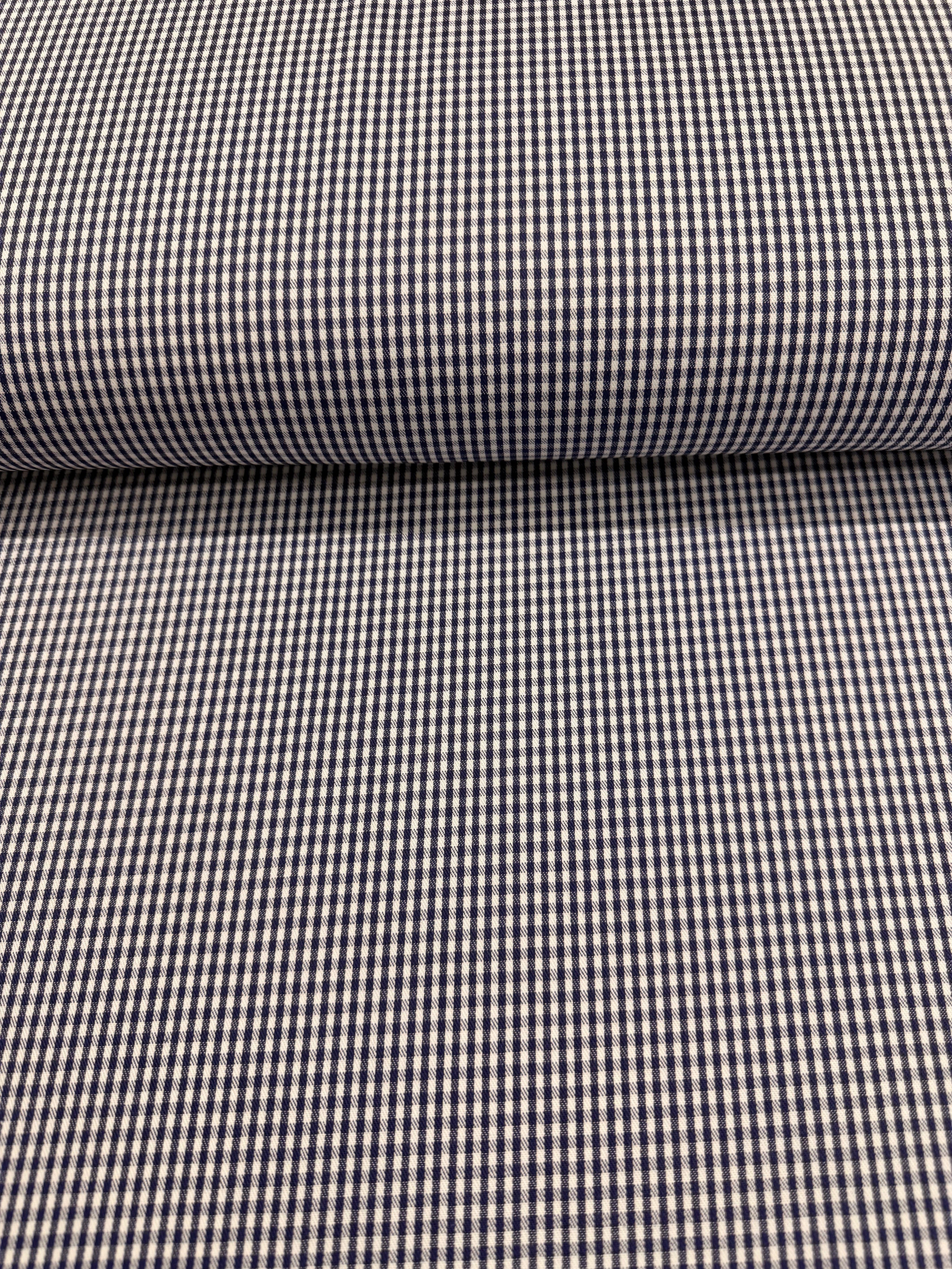 Small Chefs Check Polycotton Fabric – 150cm Wide – Black or Navy – £9.50 per metre