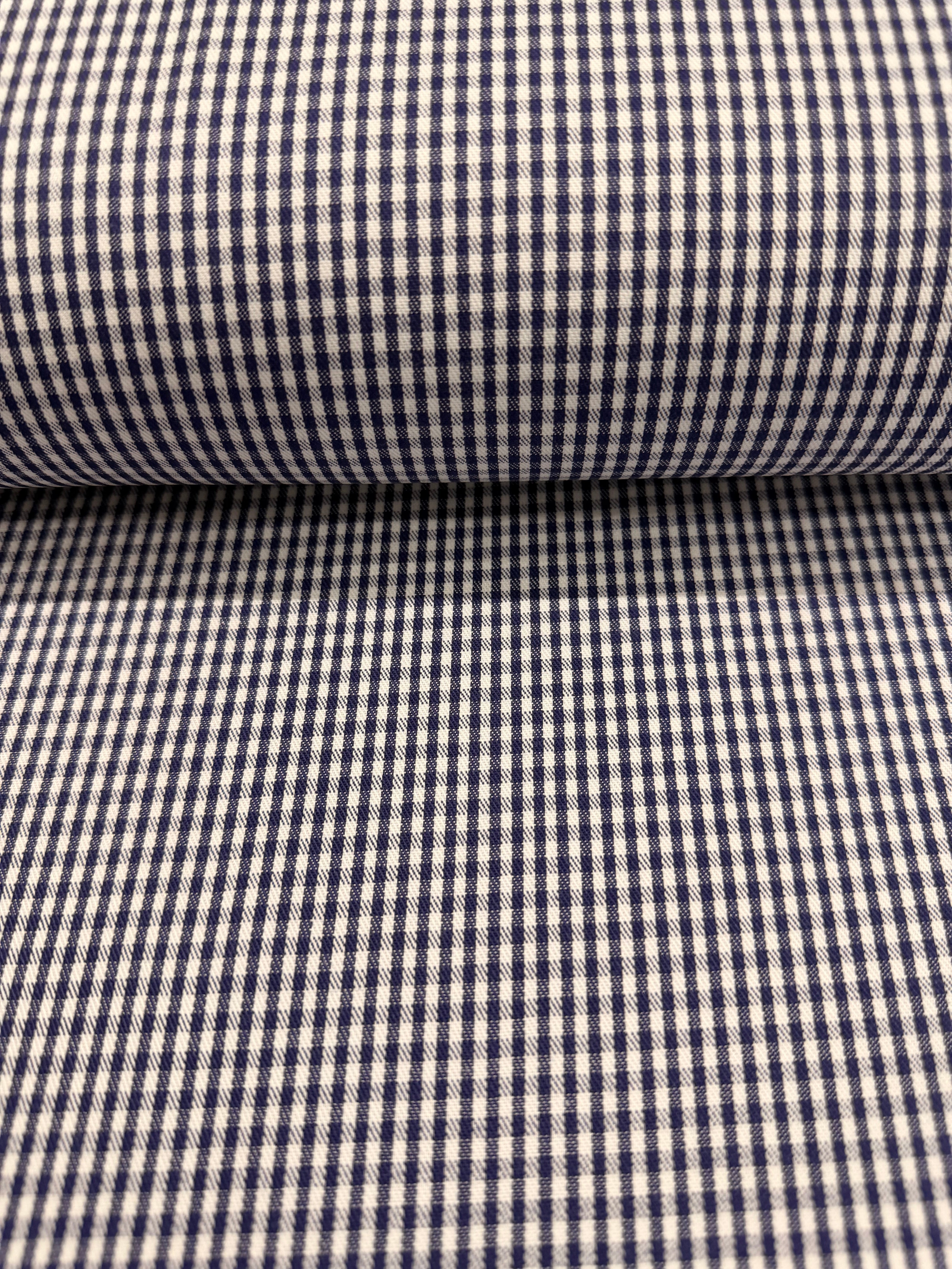 Small Chefs Check Polycotton Fabric – 150cm Wide – Black or Navy – £9.50 per metre