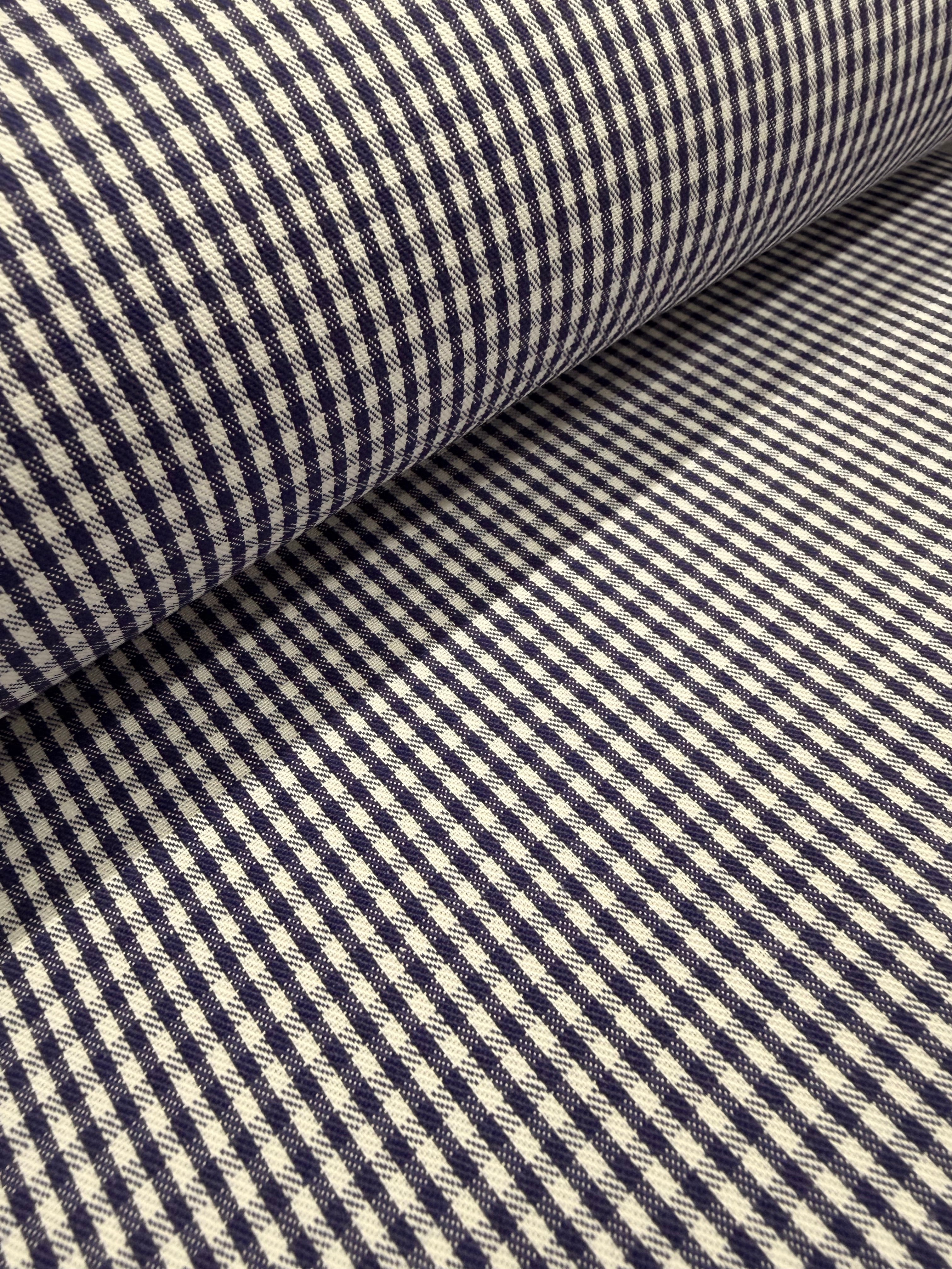Small Chefs Check Polycotton Fabric – 150cm Wide – Black or Navy – £9.50 per metre