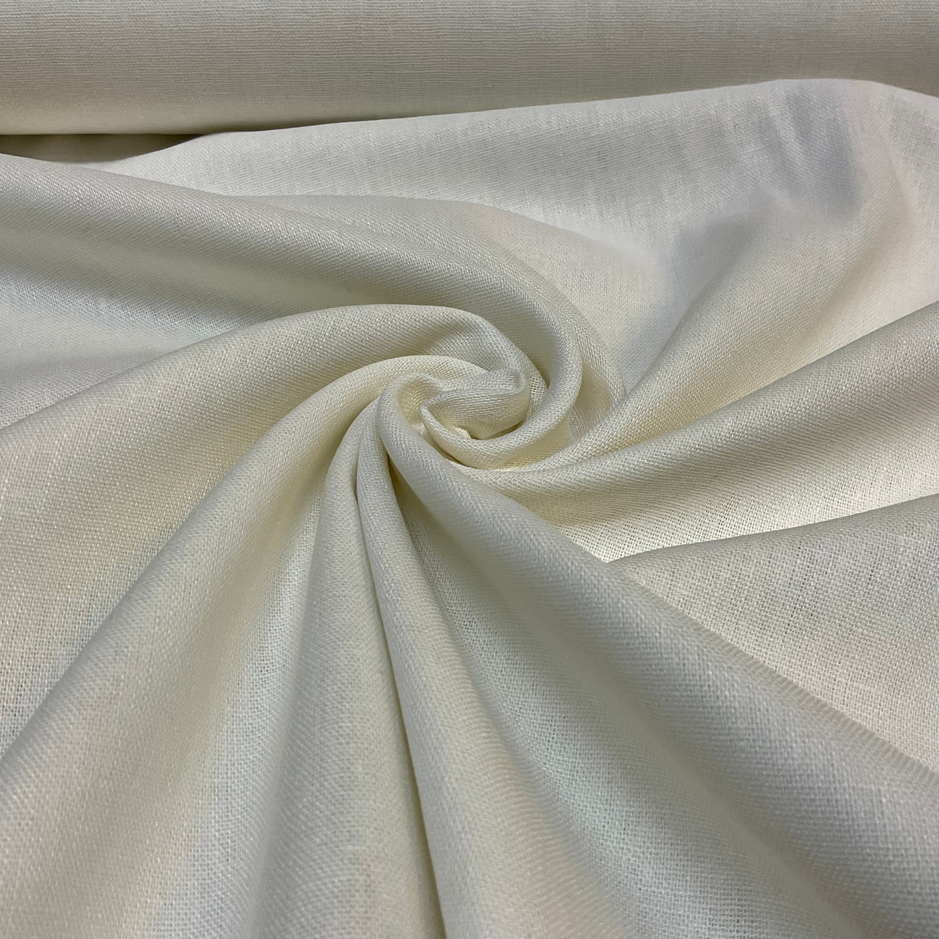 Plain Off White Linen Viscose Fabric – Blend for Dressmaking, Crafts & Home Décor 137cm wide M2043