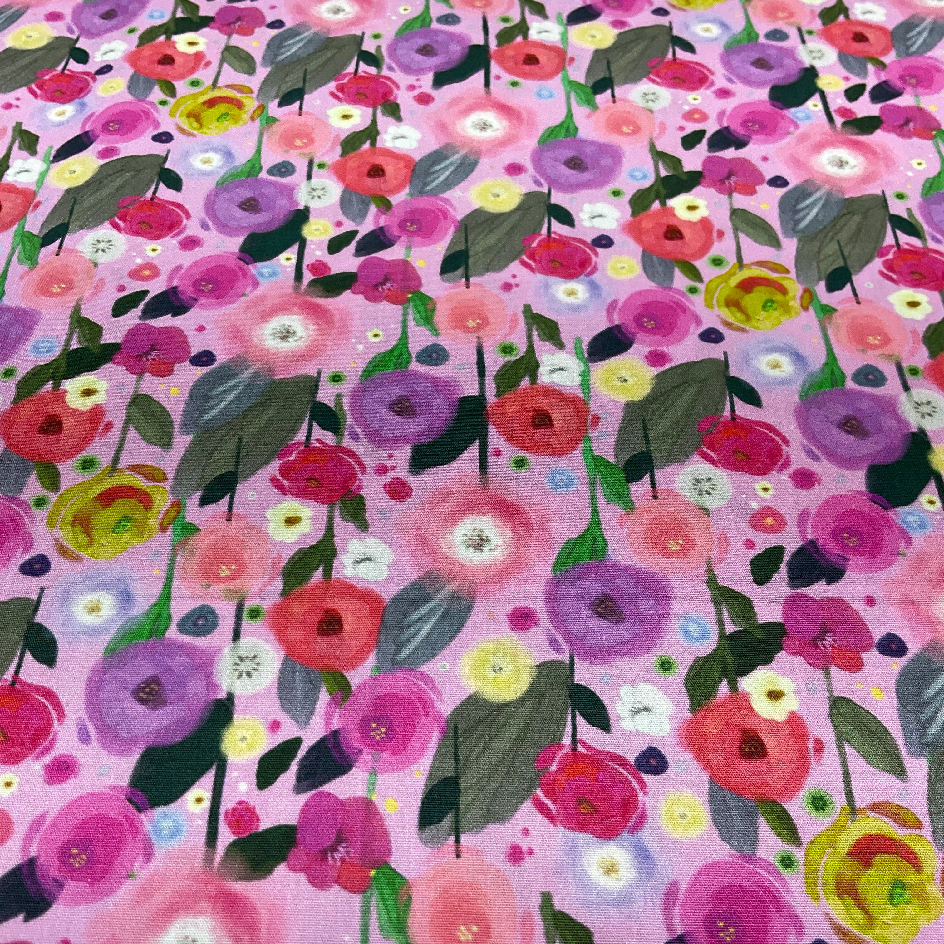 Happy Flowers Floral Cotton Print Fabric – 100% Cotton - 147cm Wide - M2122