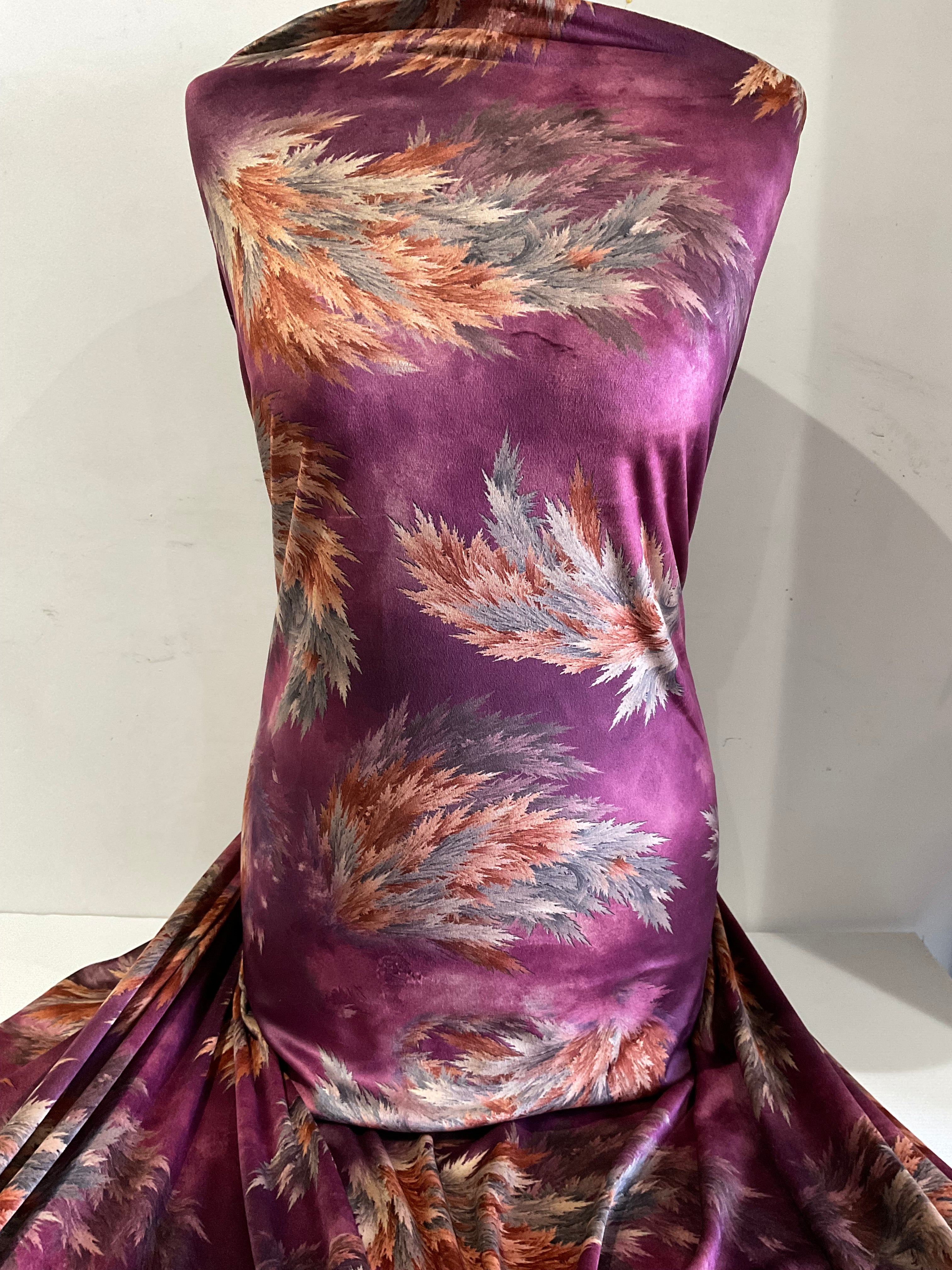 Luxurious Velour Dress Fabric - Stunning Digital Prints - 150cm Wide Dress Fabric  M1985