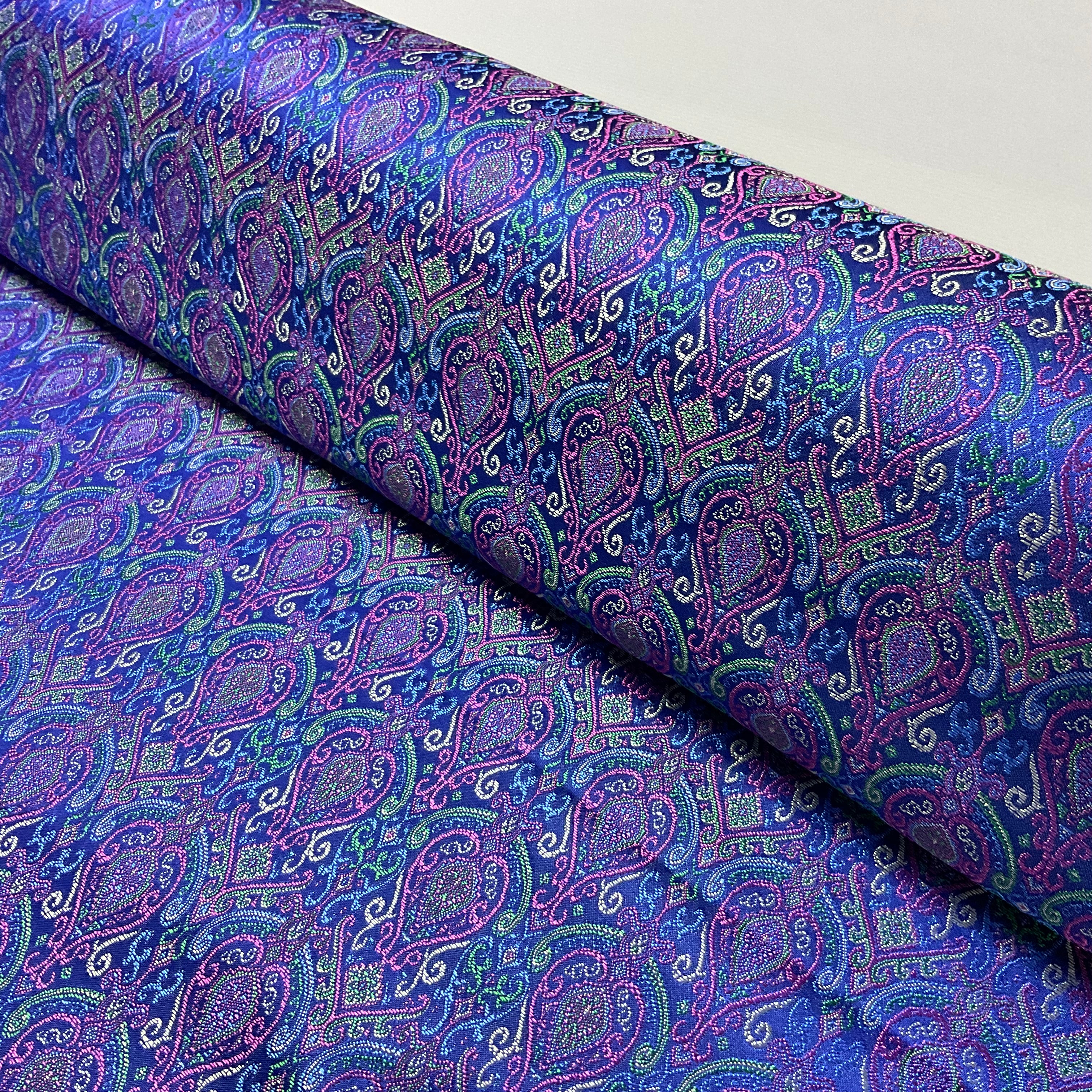 Paisley faux thai silk chinese oriental broacde 112cm wide fabric M2030