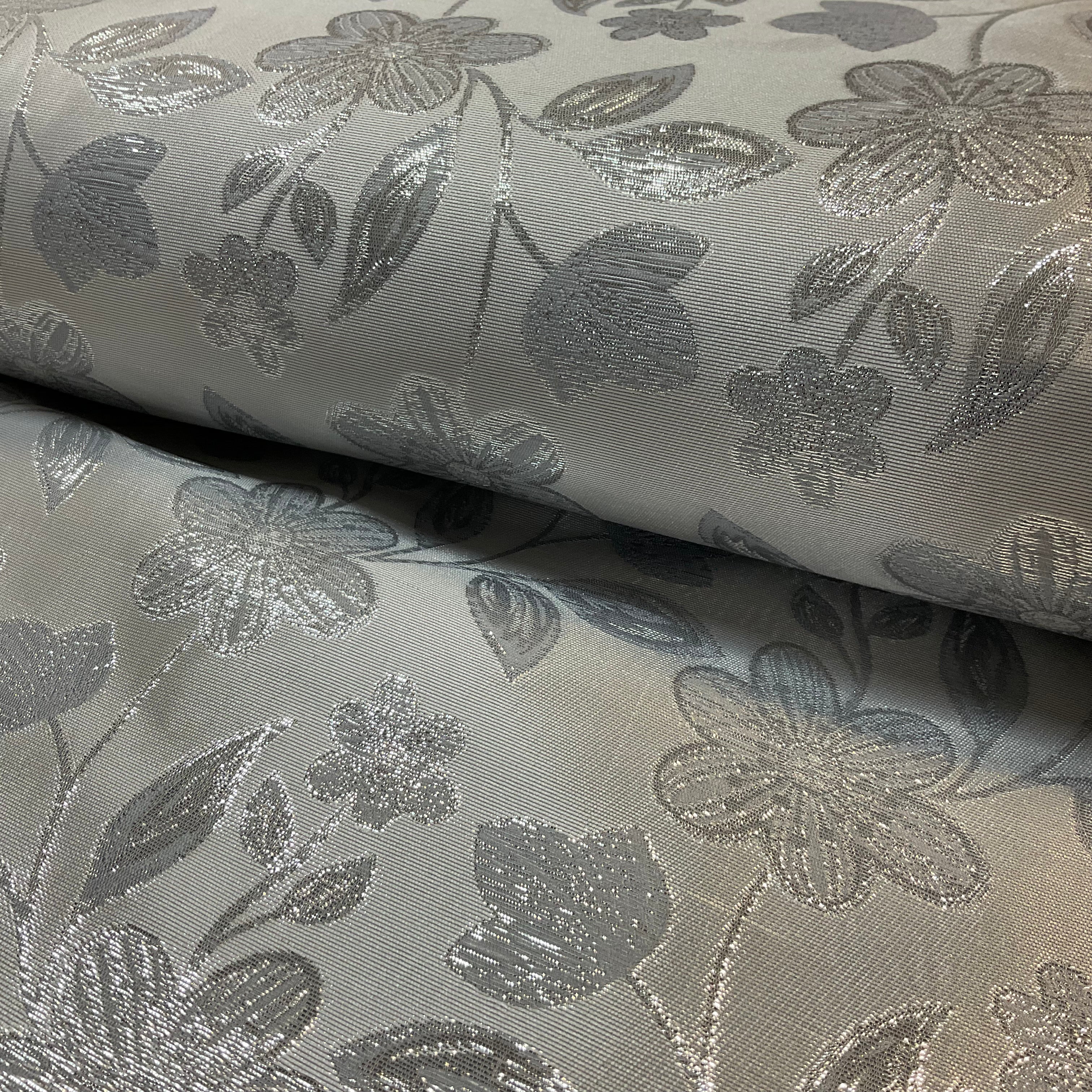 Silver Gold Floral Banarsi Brocade ideal for waistcoats wedding fabric 150cm wide M2040