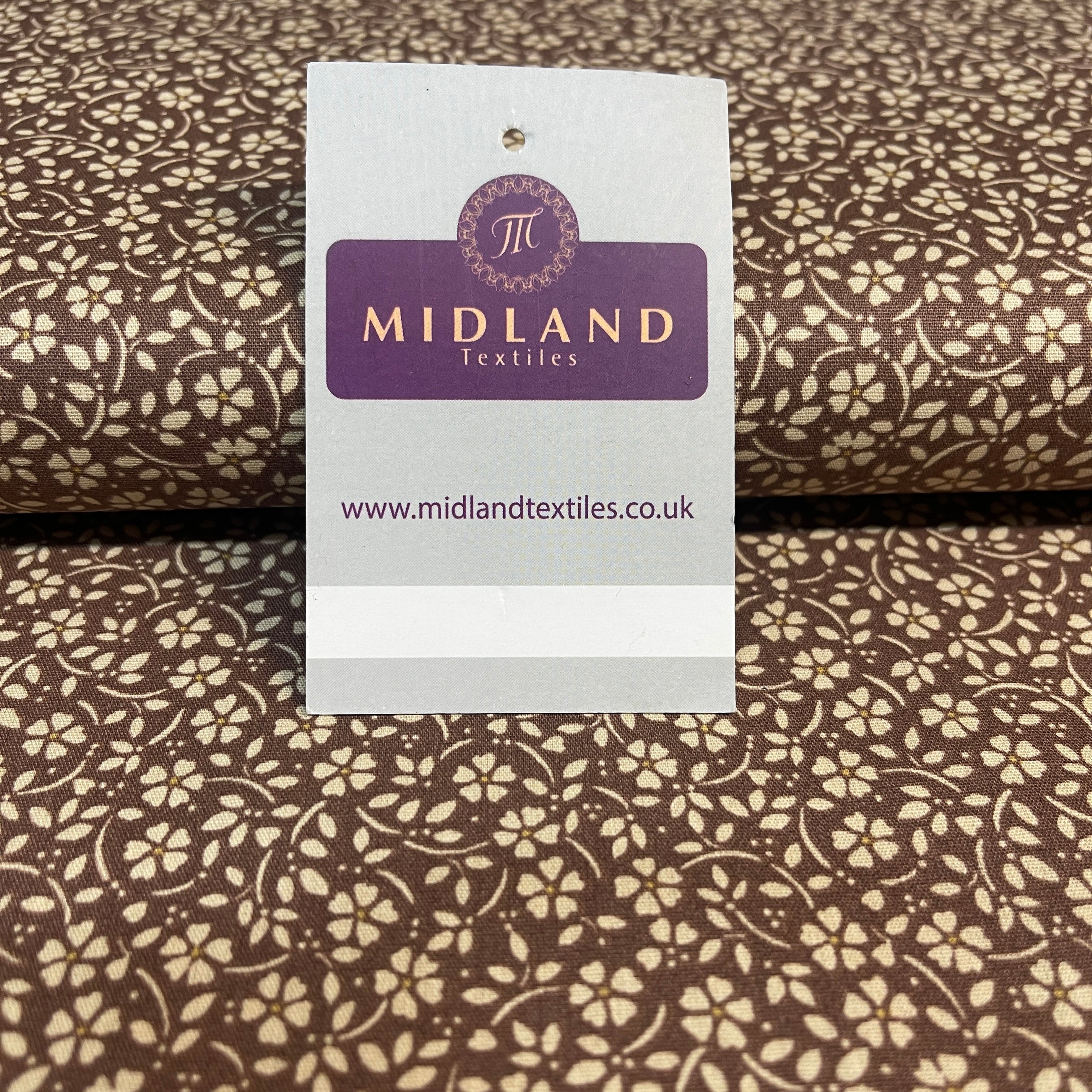 Flowers dot printed cotton poplin dress Fabric M1818