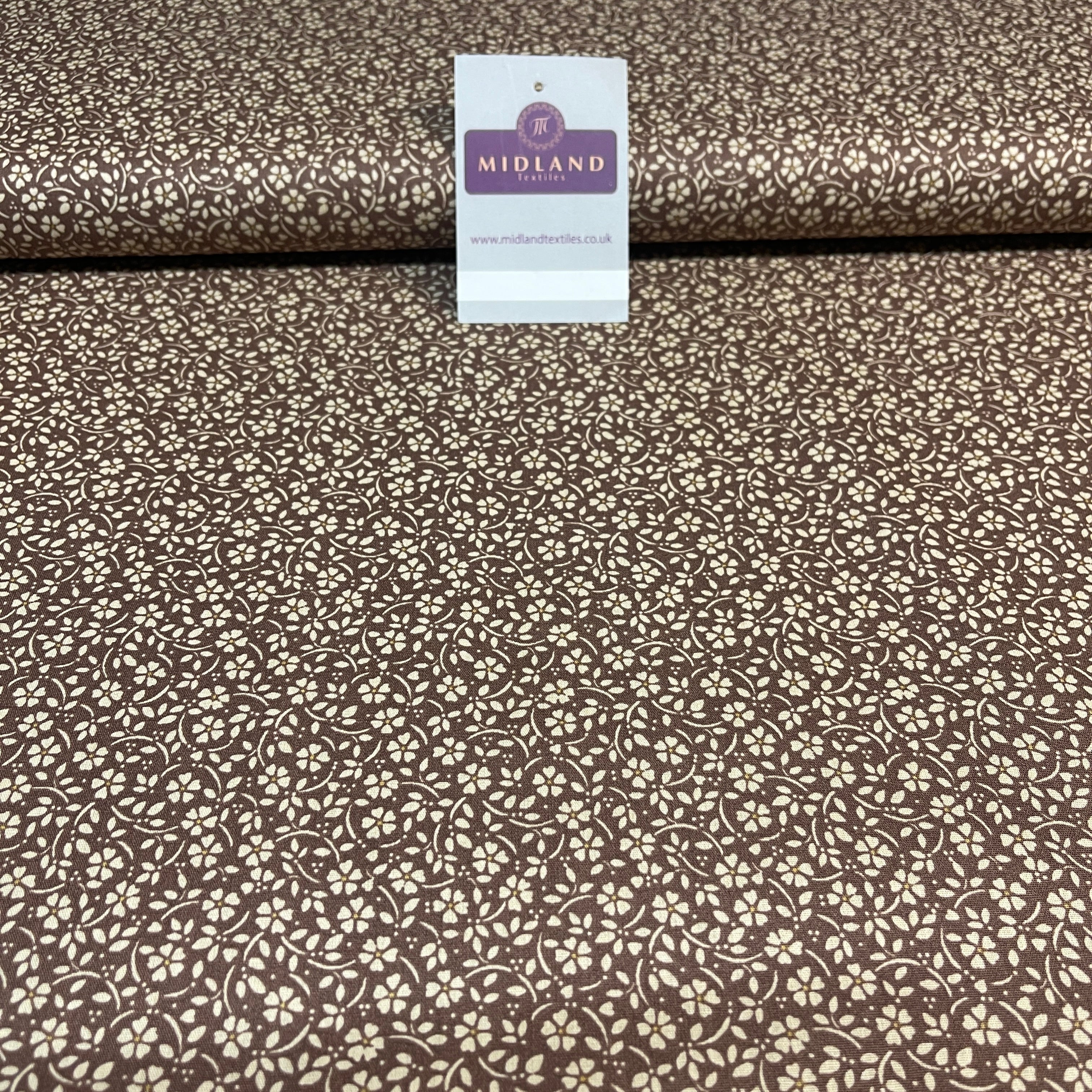 Flowers dot printed cotton poplin dress Fabric M1818