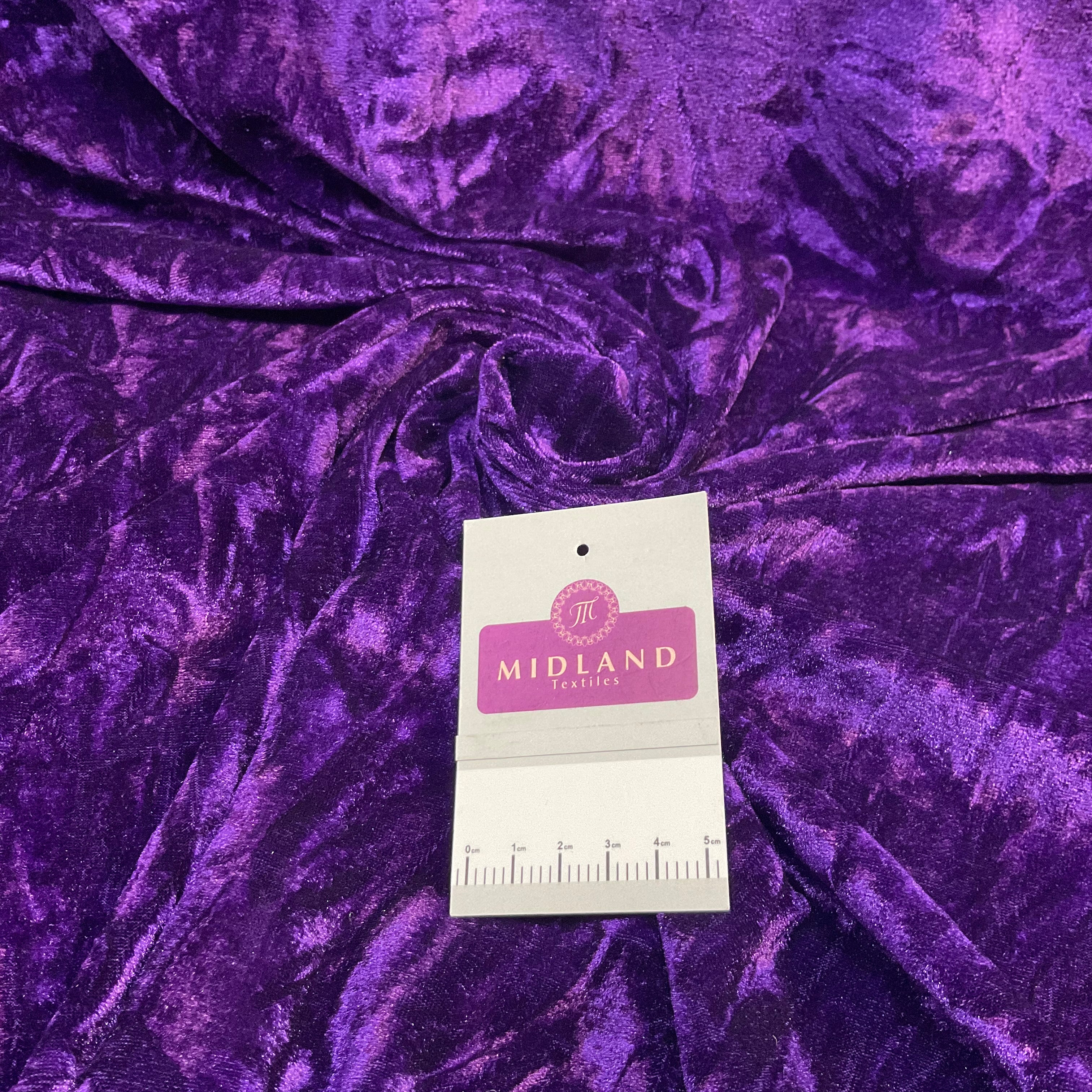 Crushed Creased Ice Velvet One way stretch Dress Fabric 58' M607 Mtex