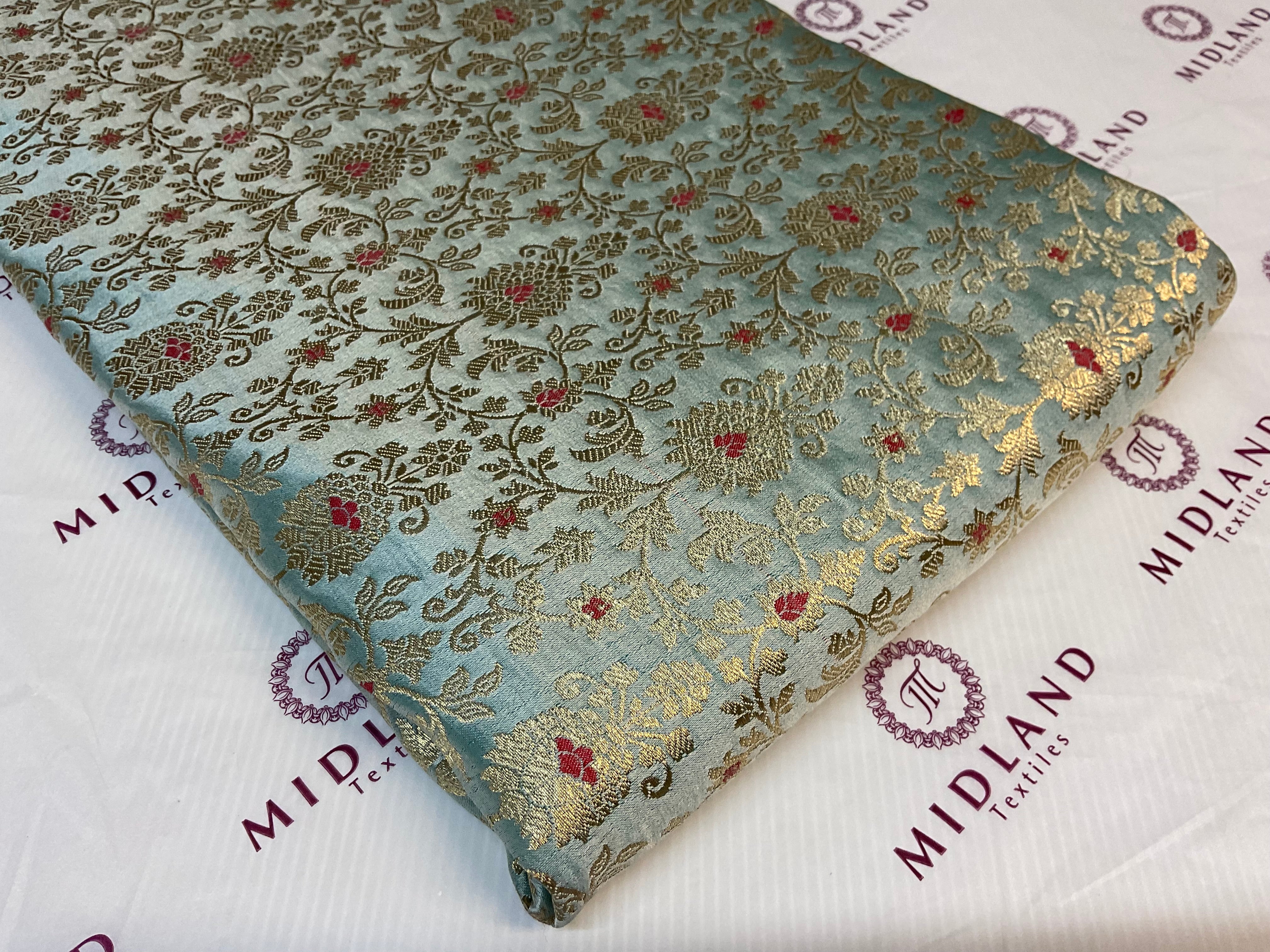 Indian Floral wedding Brocade Fabric ideal for waistcoats 114cm wide M1772