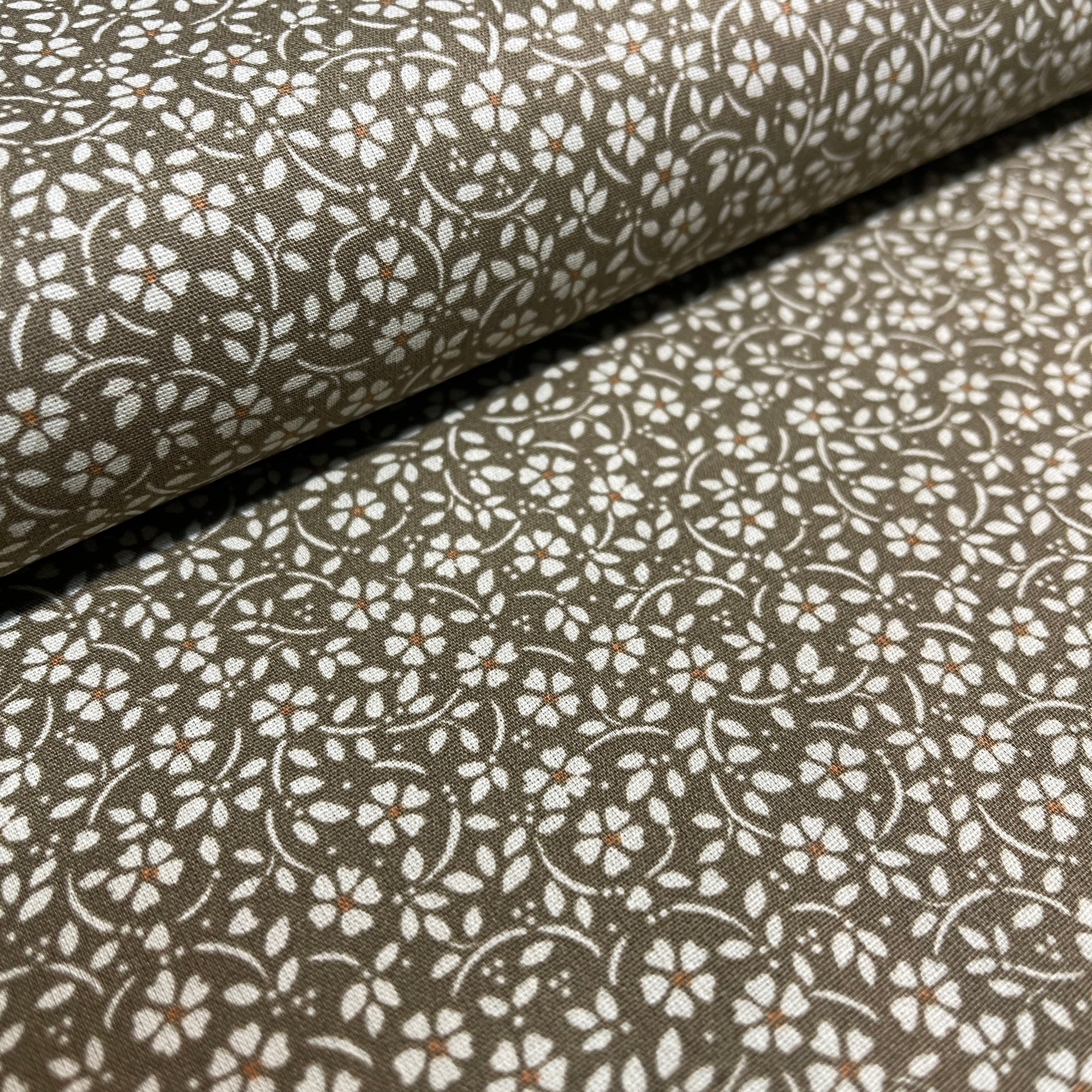 Flowers dot printed cotton poplin dress Fabric M1818