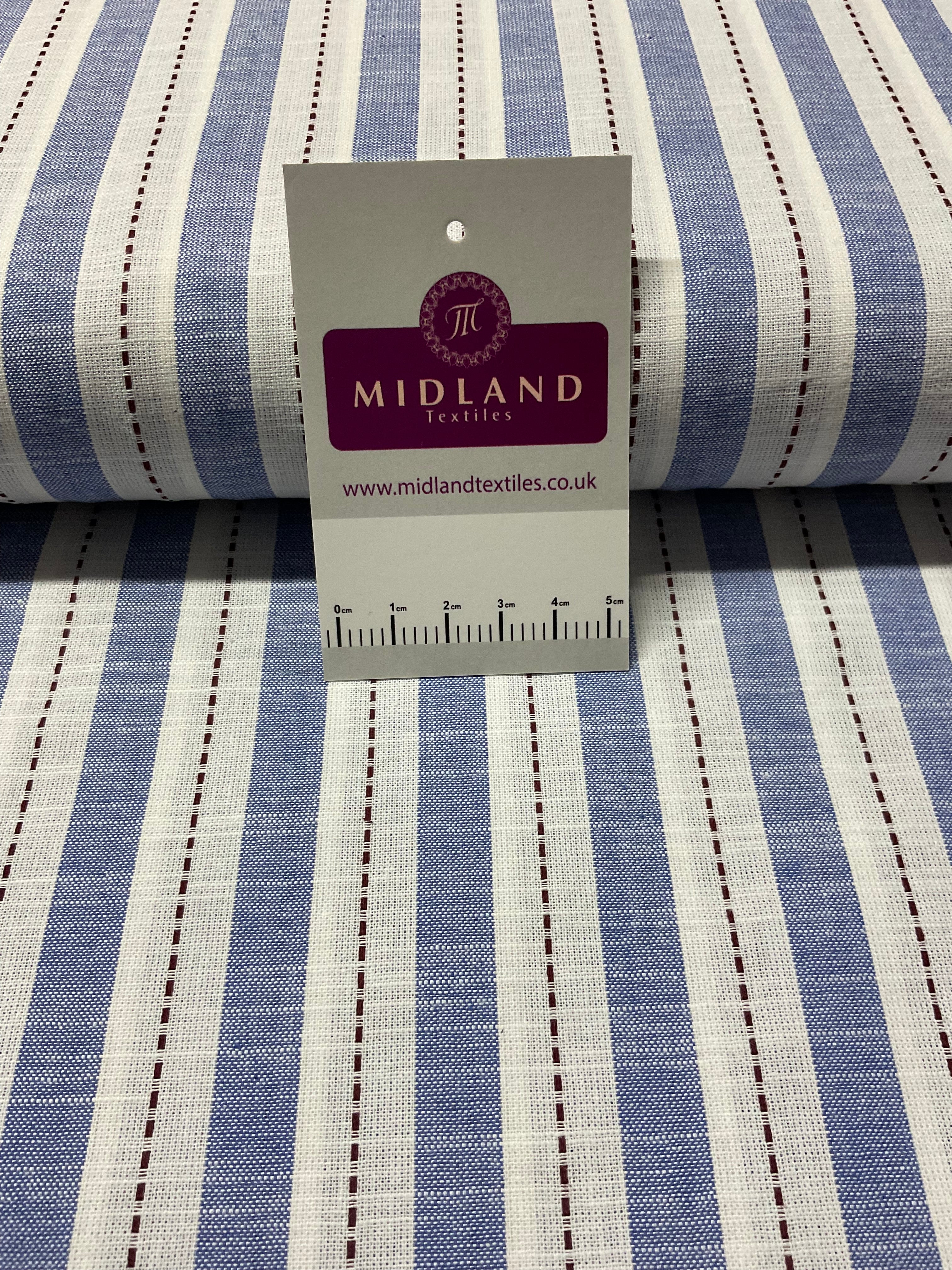 Blue Cotton Yarn Dyed Stipped stripe Dress Fabric M1877