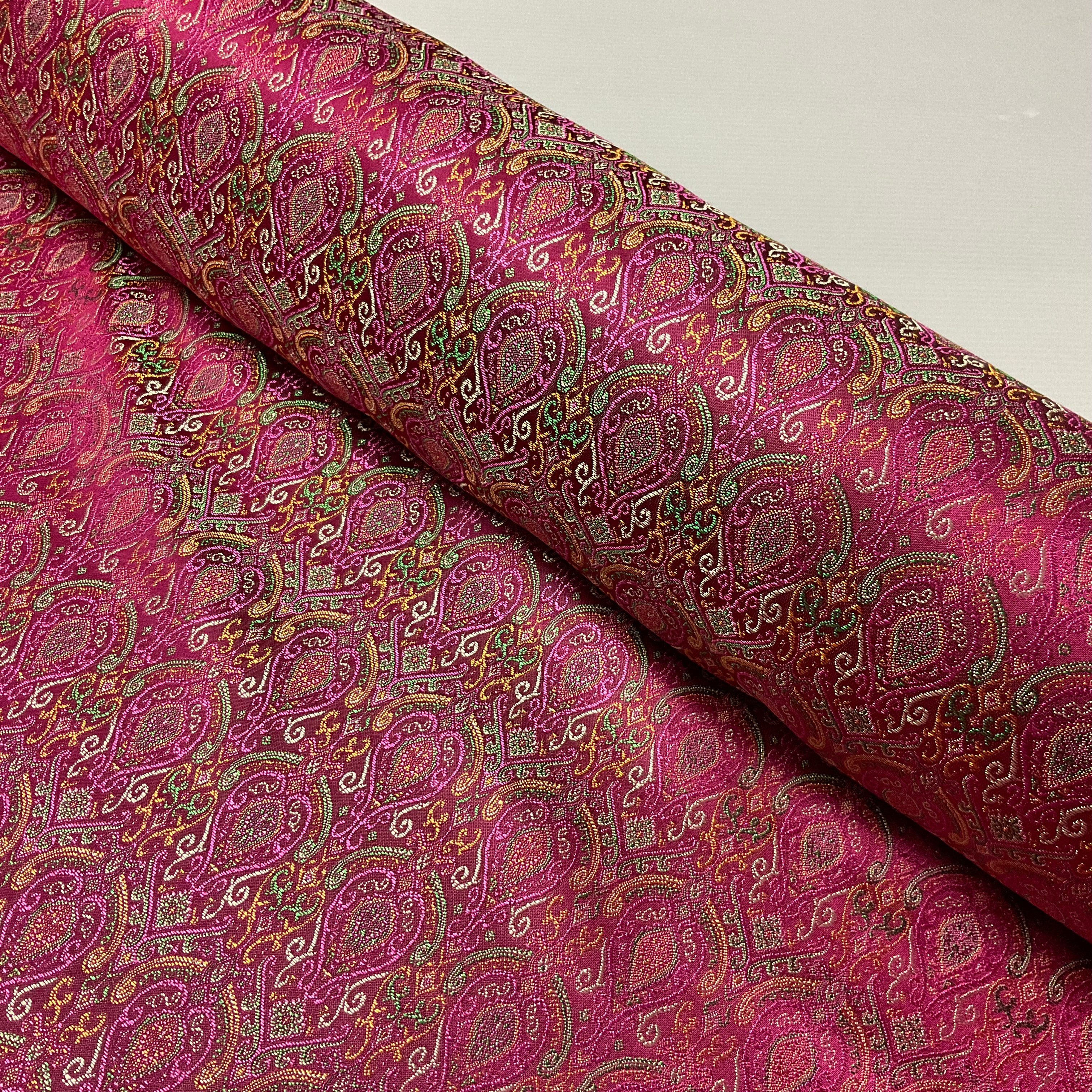 Paisley faux thai silk chinese oriental broacde 112cm wide fabric M2030