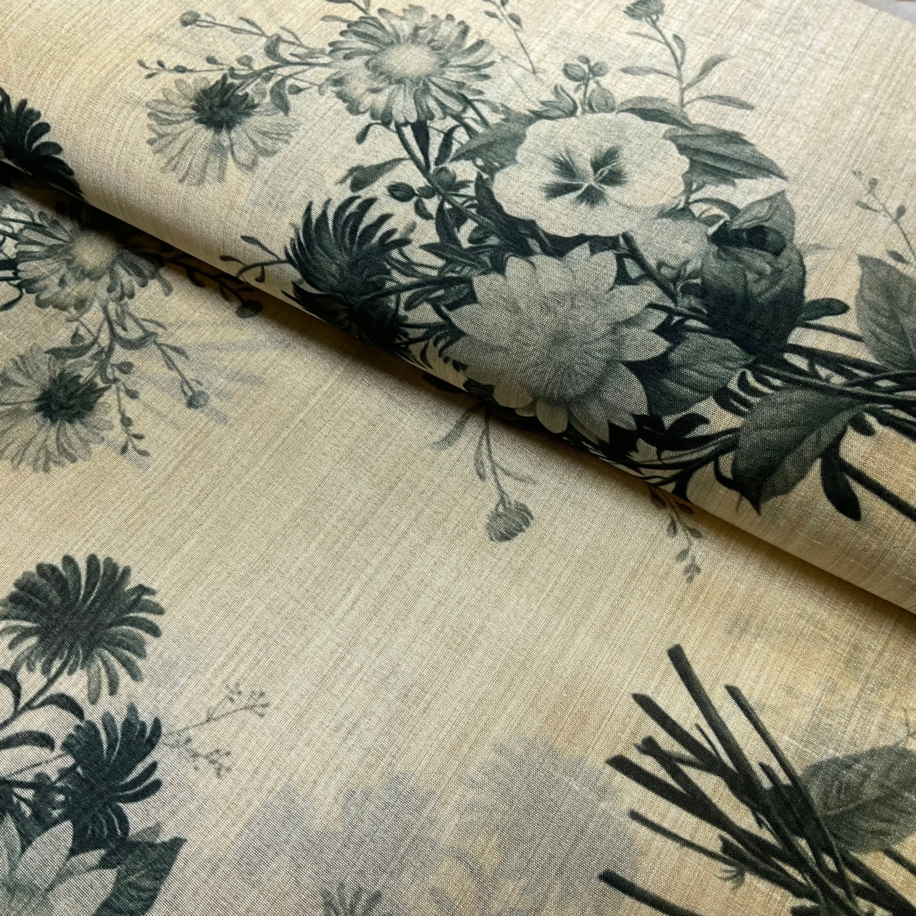 Floral Mango Silk Fabric Soft Printed Dress Fabric – 110cm Wide M2147