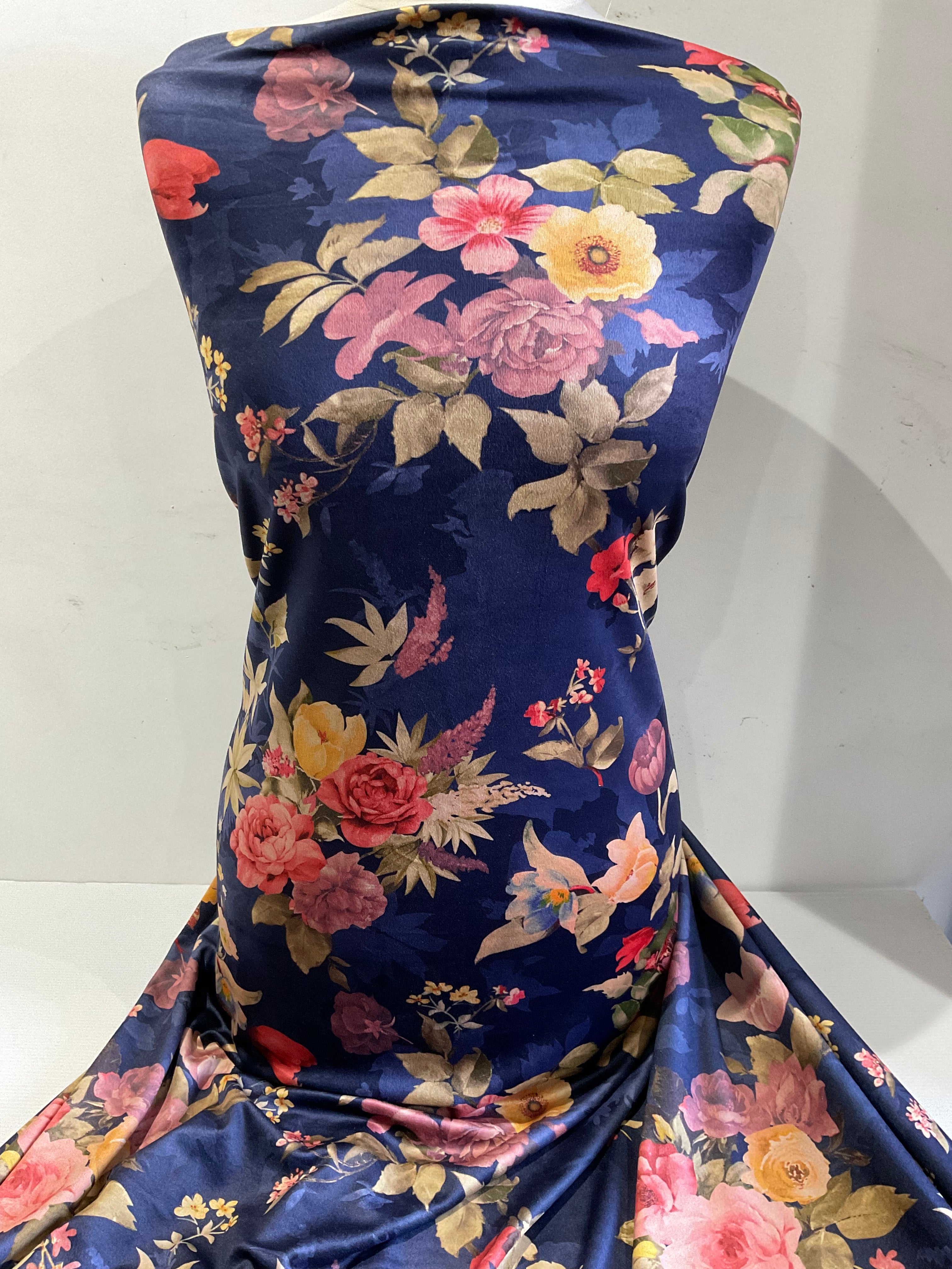 Luxurious Velour Dress Fabric - Stunning Digital Prints - 150cm Wide Dress Fabric  M1985