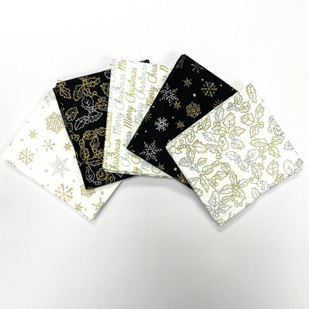 Bundle 17 John Louden Christmas Fat Quarter Bundle – 5 Piece 100% Cotton Fabric Pack (50cm x 52cm)
