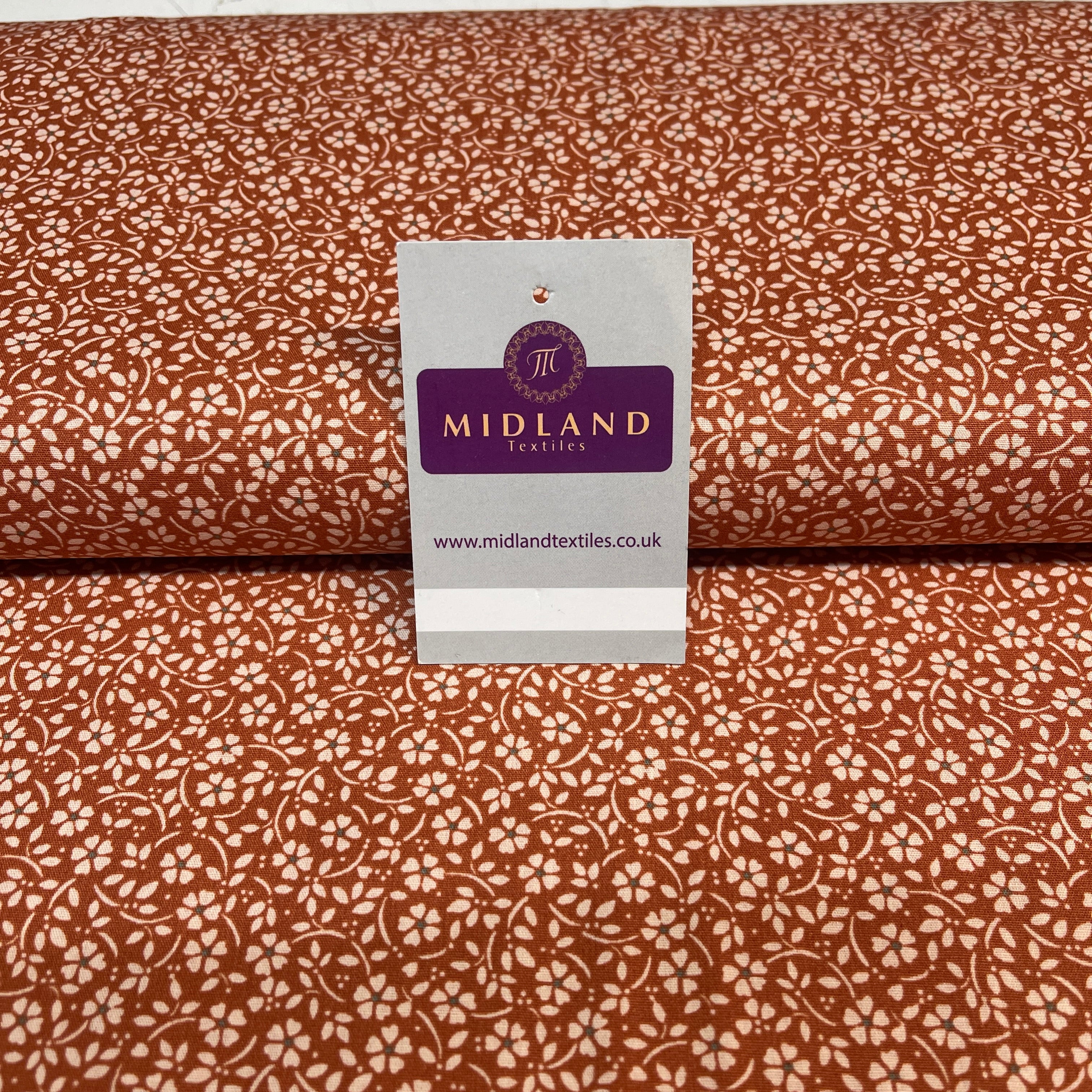 Flowers dot printed cotton poplin dress Fabric M1818