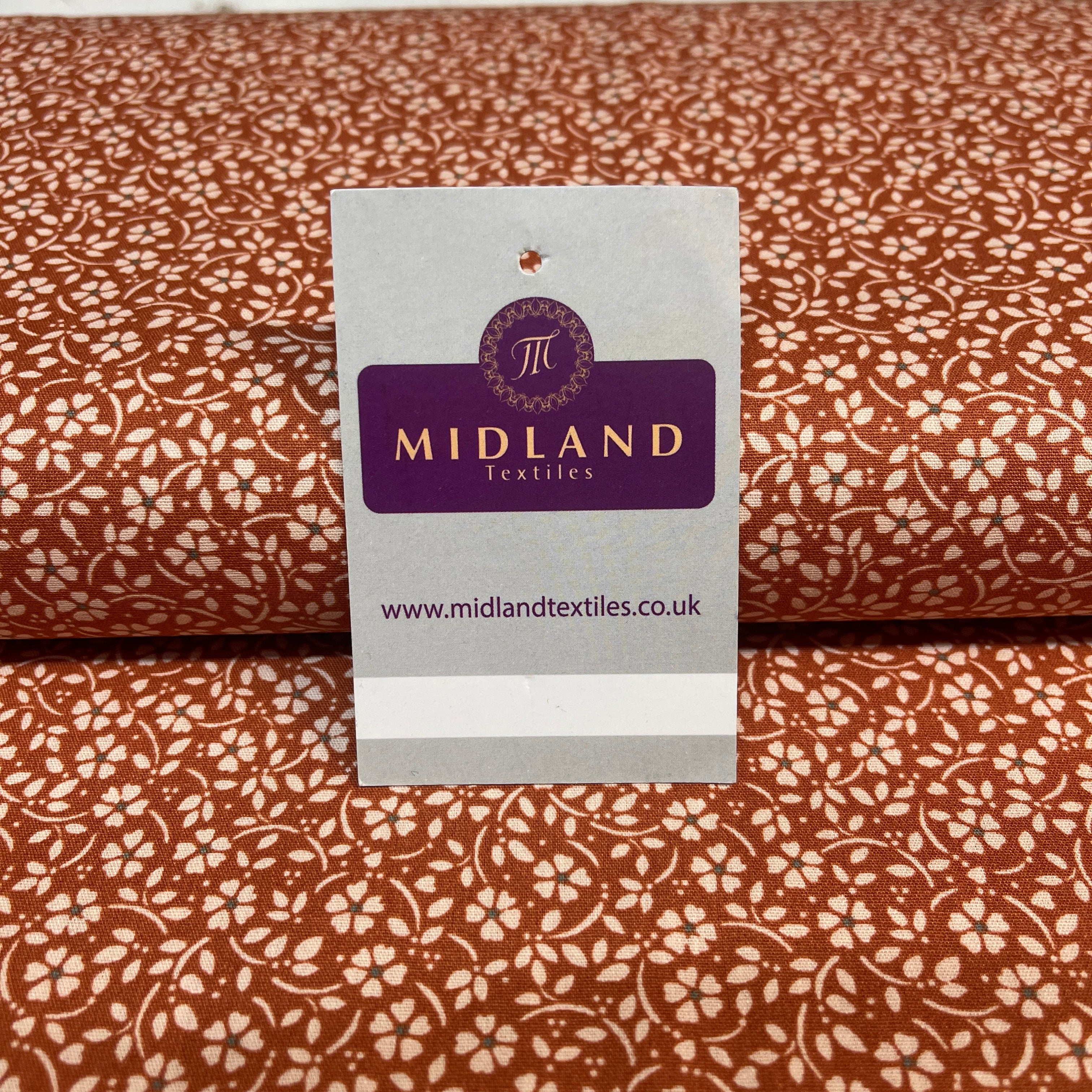 Flowers dot printed cotton poplin dress Fabric M1818