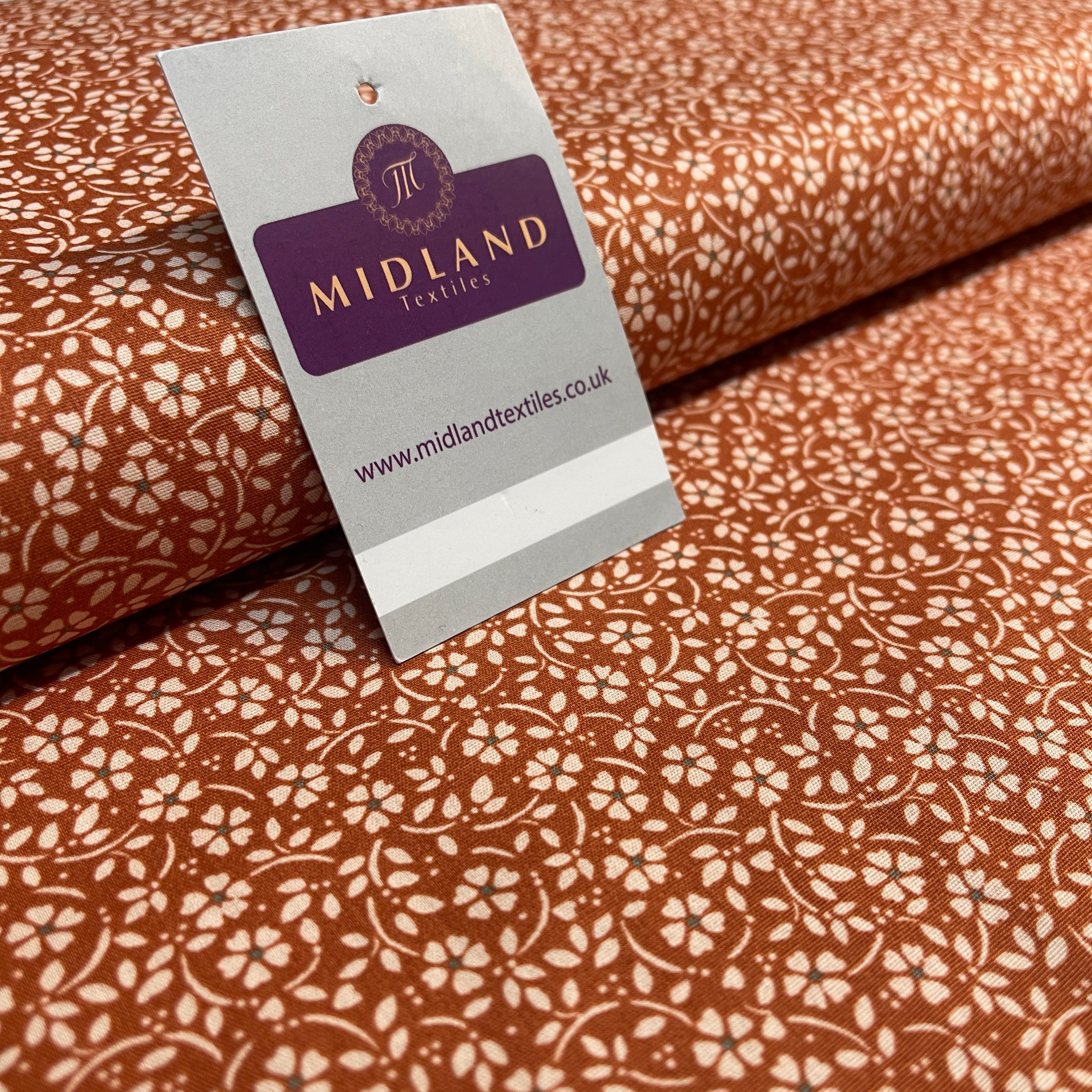 Flowers dot printed cotton poplin dress Fabric M1818