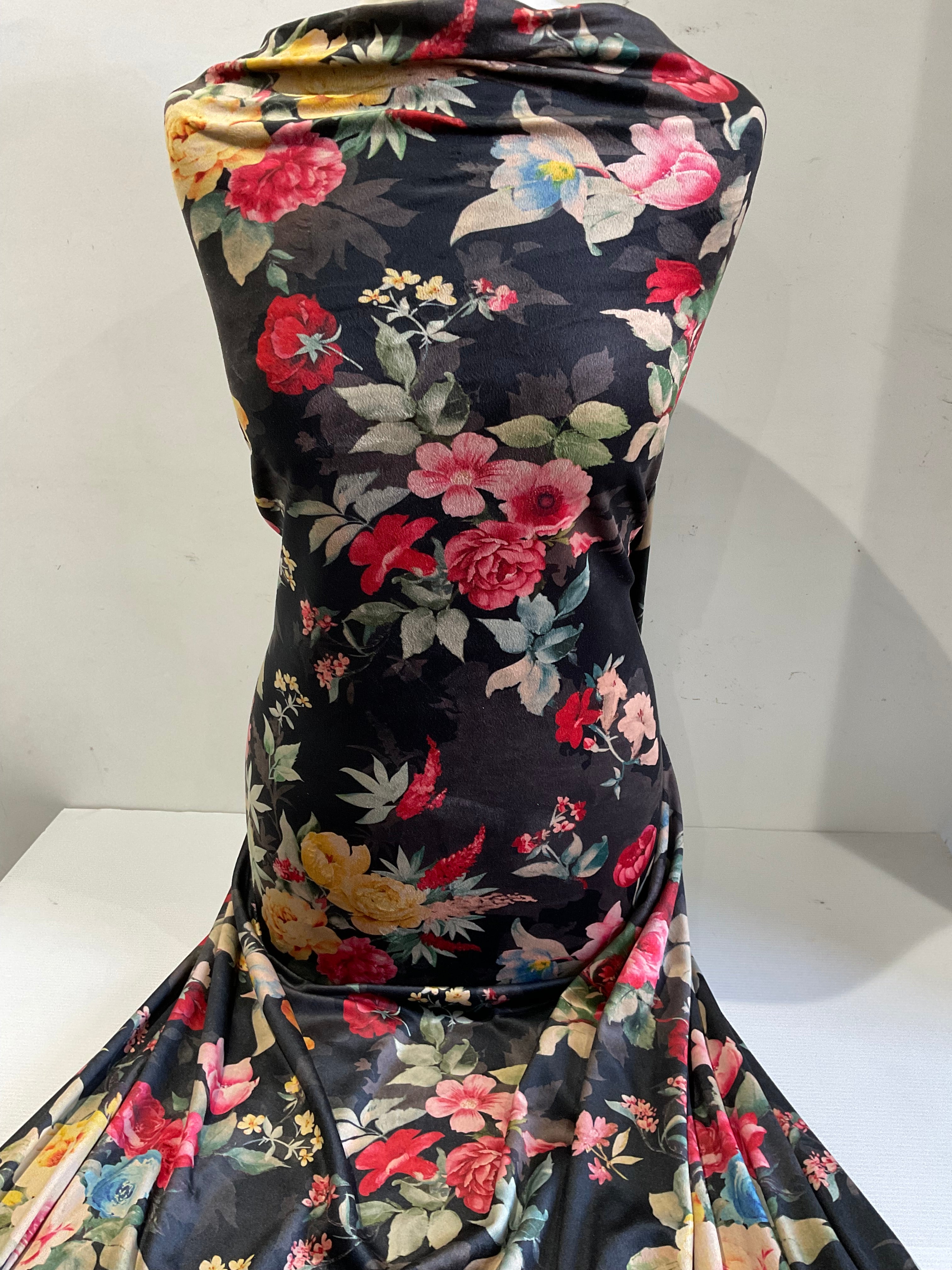 Luxurious Velour Dress Fabric - Stunning Digital Prints - 150cm Wide Dress Fabric  M1985