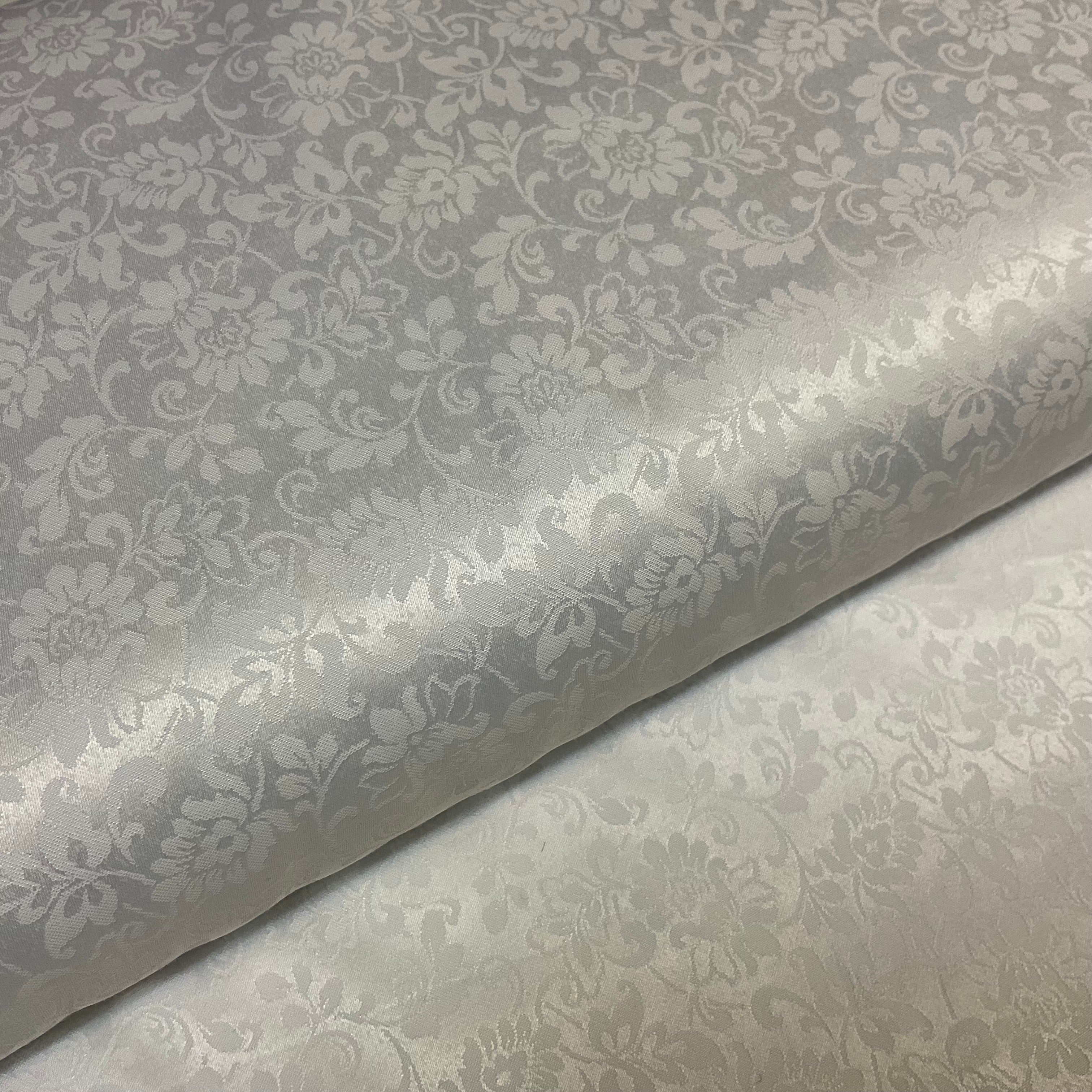 White Superfine Giza Cotton Jacquard Pre-Shrunk fabric 150cm Wide M2102