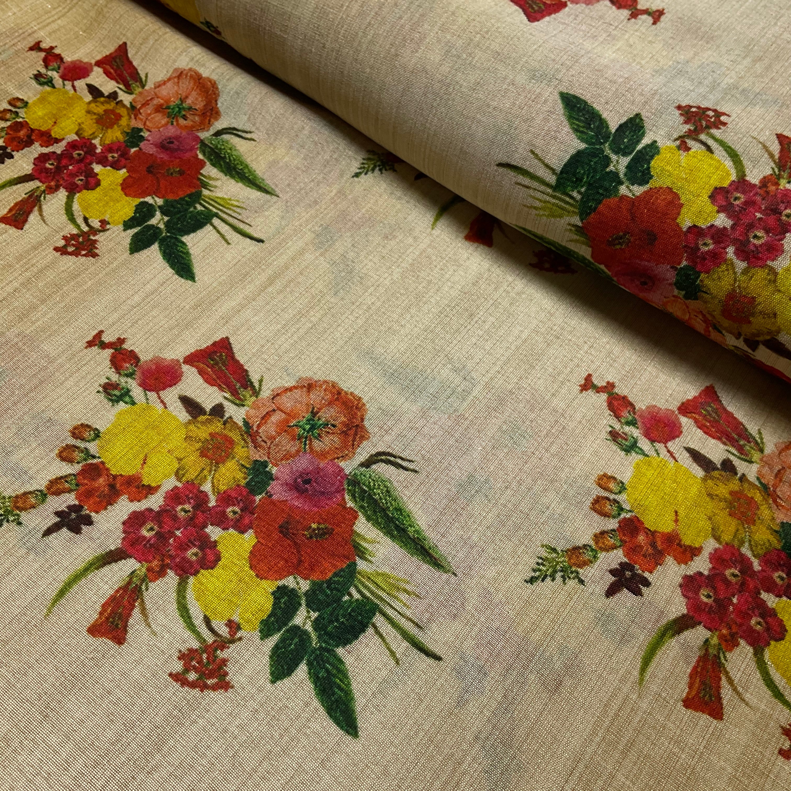 Floral Mango Silk Fabric Soft Printed Dress Fabric – 110cm Wide M2147
