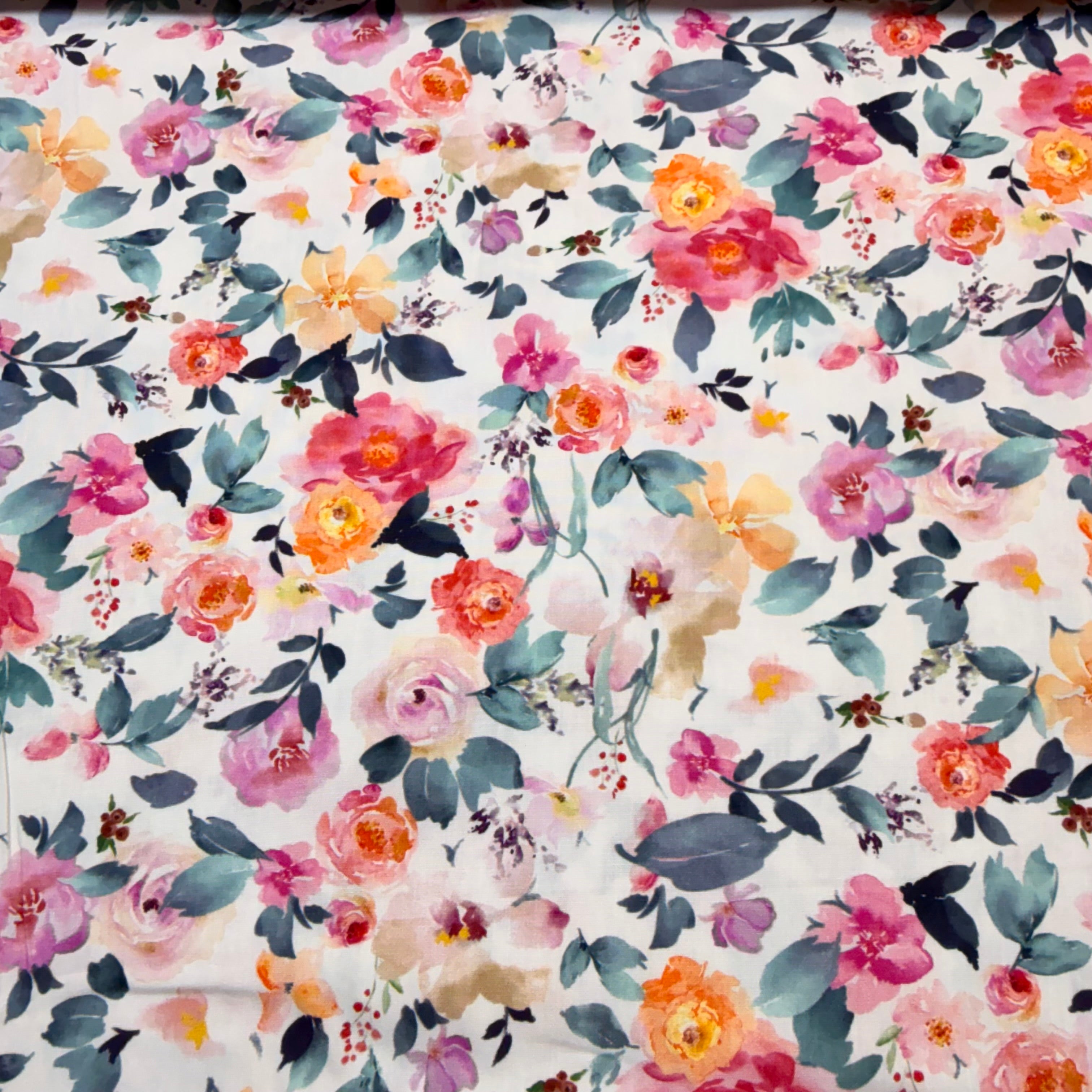 Colour Wash Floral Cotton Print Fabric – 100% Cotton - 147cm Wide - M2124