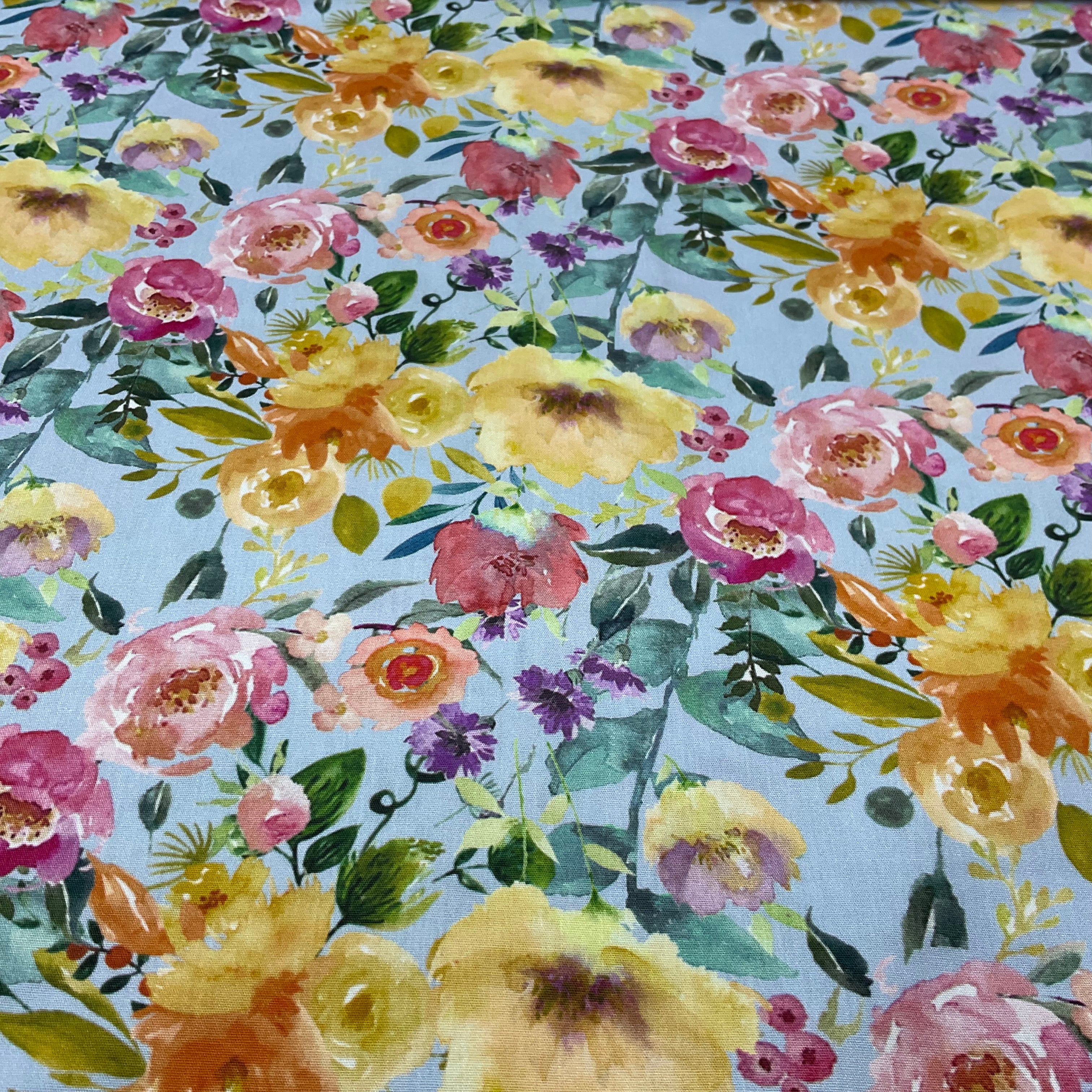 Flower Impressions Floral Cotton Print Fabric – 100% Cotton - 147cm Wide - M2121