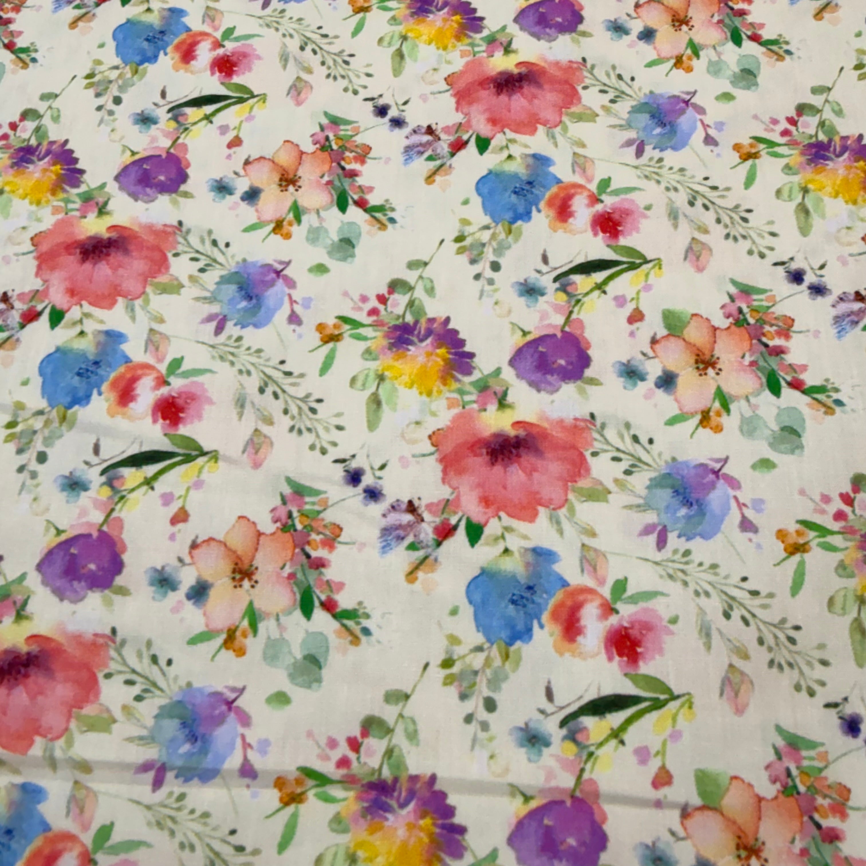 Petal Splah Floral Cotton Print Fabric – 100% Cotton - 147cm Wide - M2125