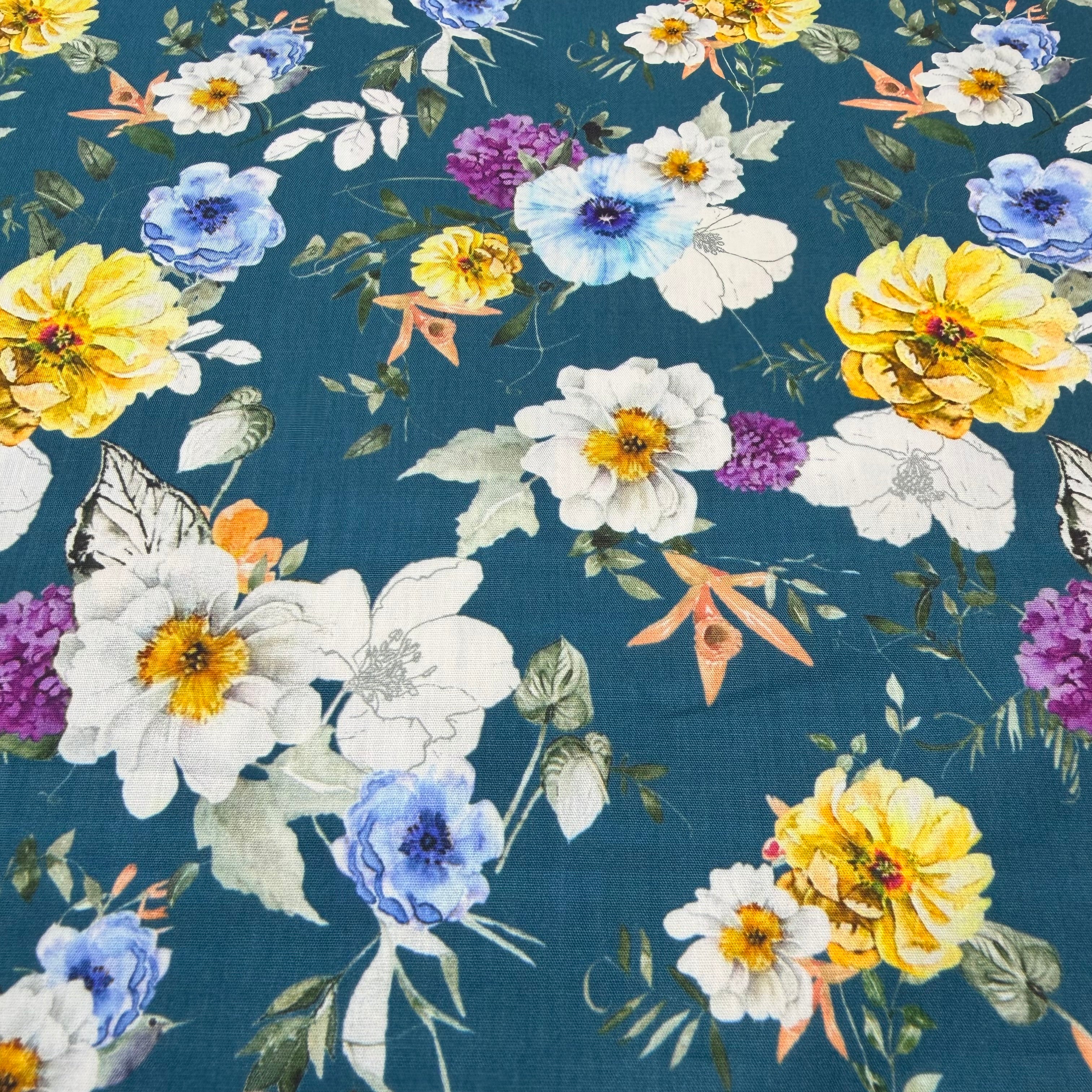 Floral Crush Cotton Print Fabric – 100% Cotton - 147cm Wide - M2126