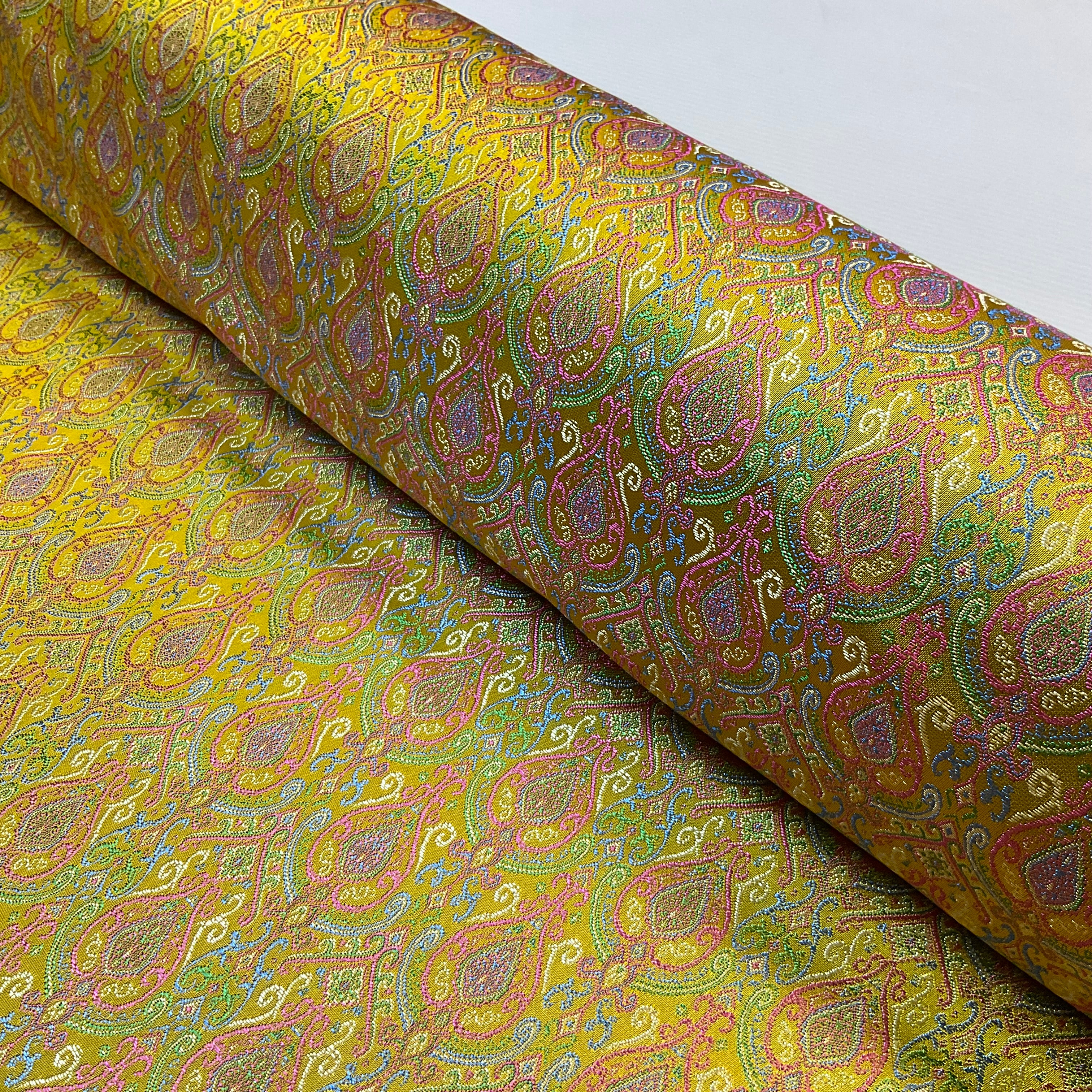 Paisley faux thai silk chinese oriental broacde 112cm wide fabric M2030