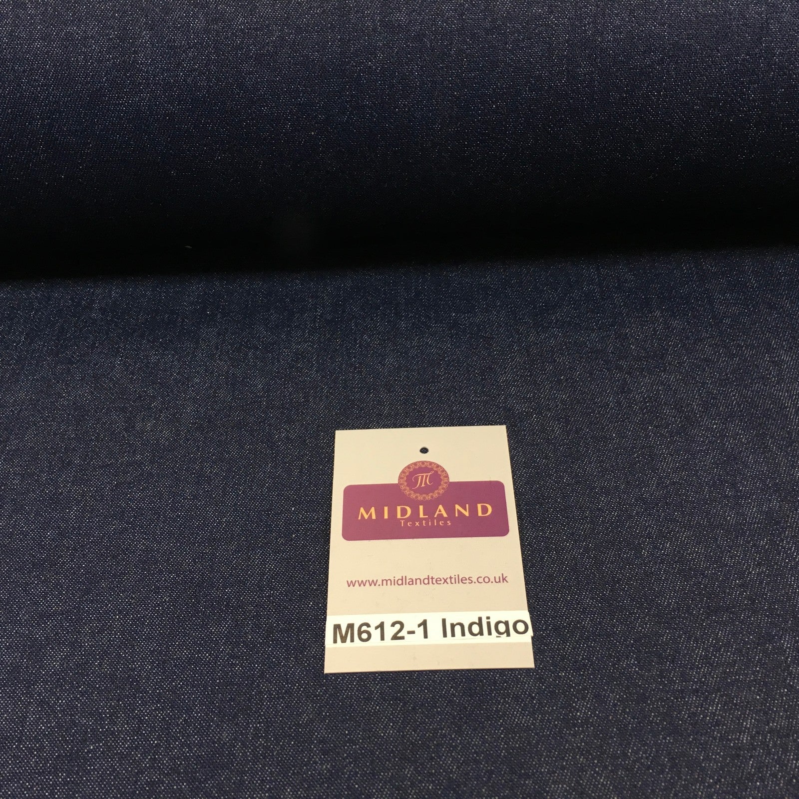 £9.00 7.5oz Indigo-Black Denim Midweight 100% Cotton Fabric 58'Wide  M612 Mtex