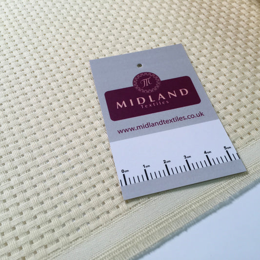 £8.00 Plain Cream Binca matt 100% cotton  Fabric 50 cm MD1410 Mtex