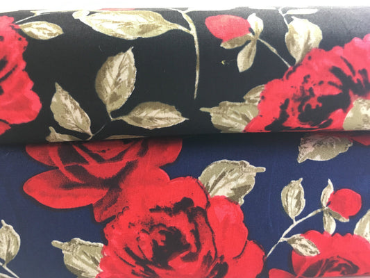 Vintage floral shabby chic rose printed 100% Cotton Poplin fabric 58" M535 Mtex