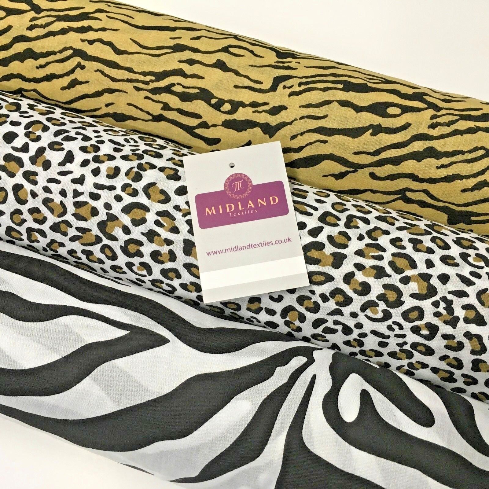 Animal Printed Poly Cotton ideal for masks & craft fabric 45' Wide MS934 Mtex