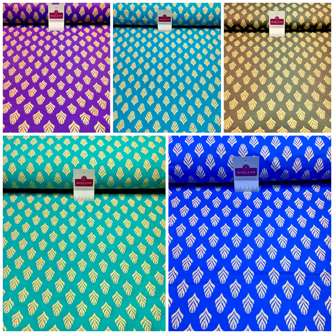 Indian Banarsi  Brocade Geometric waistcoat wedding fabric 110cm wide M1690