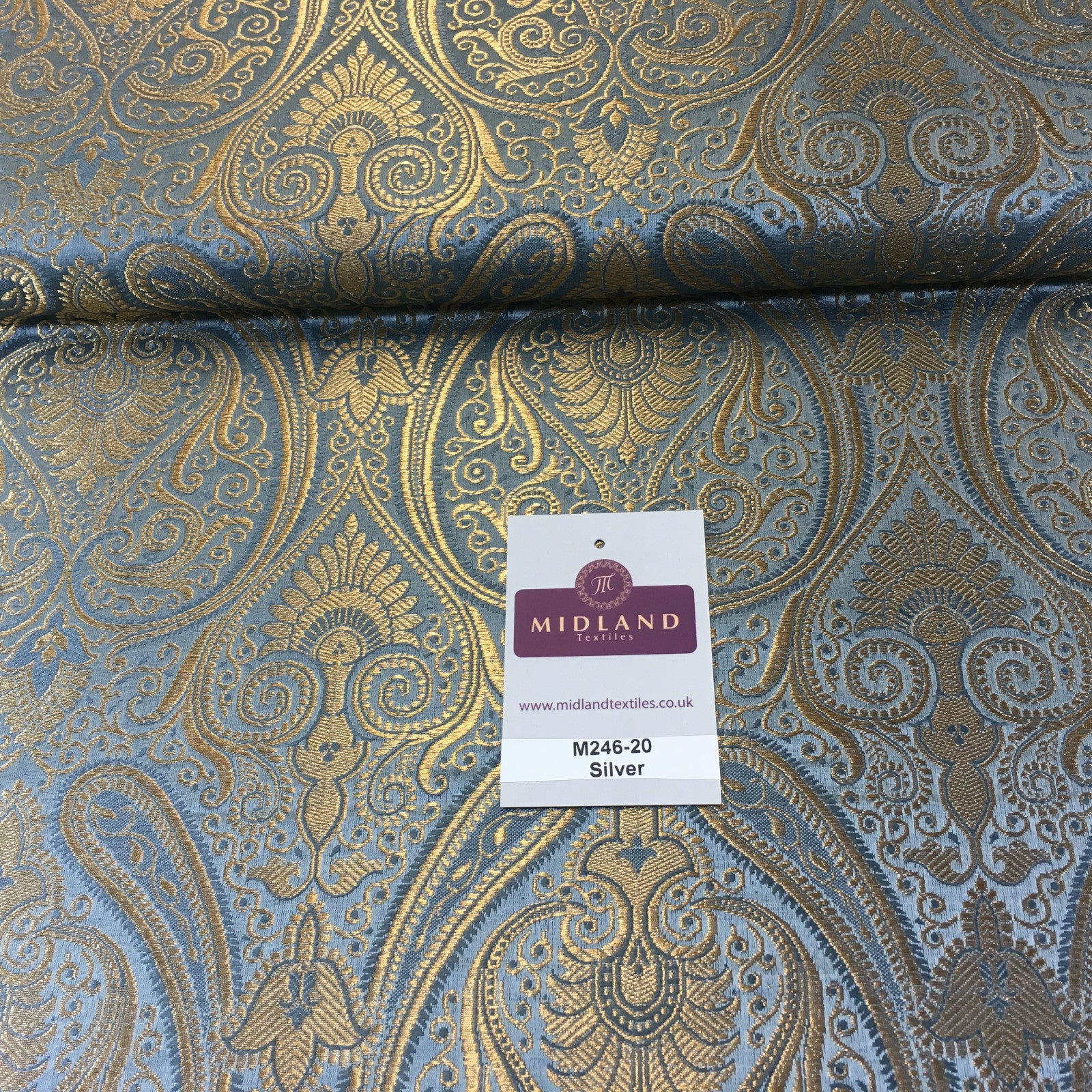 £14.99/m Luxury Gold Paisley Indian Banarsi Brocade Fabric M246 Metallic Bridal