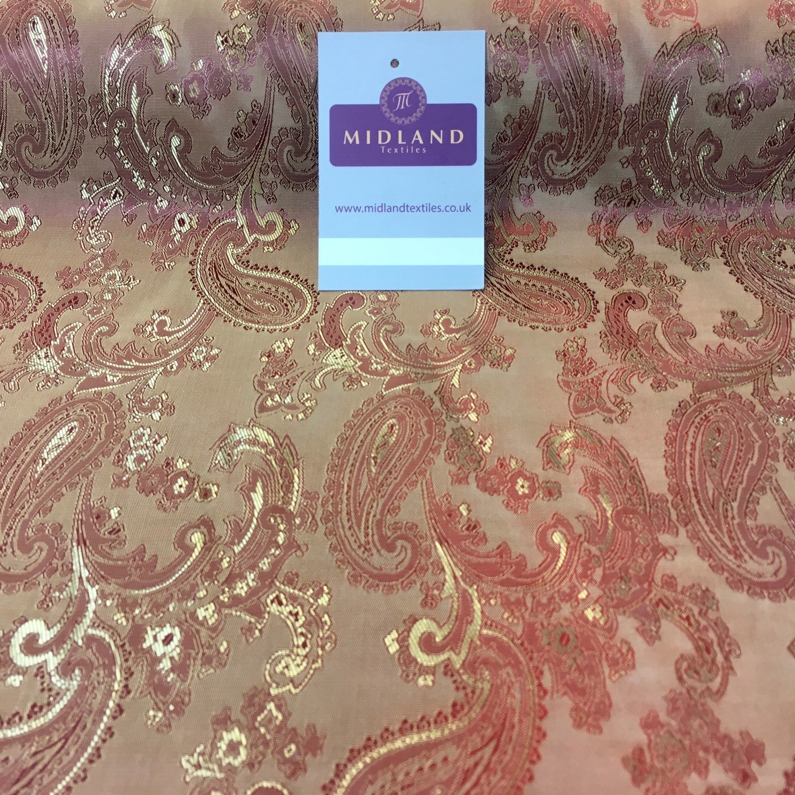 £6.25 Two Toned Paisley Metallic Jacquard Lining perfect for ties 56' Wide M771