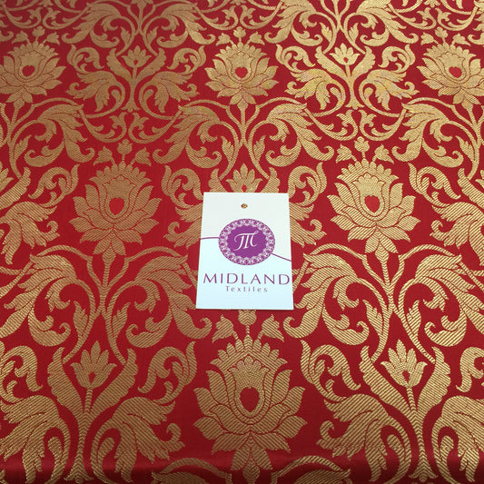 Indian floral ornamental gold metallic Banarsi brocade 44 inches wide M374 Mtex