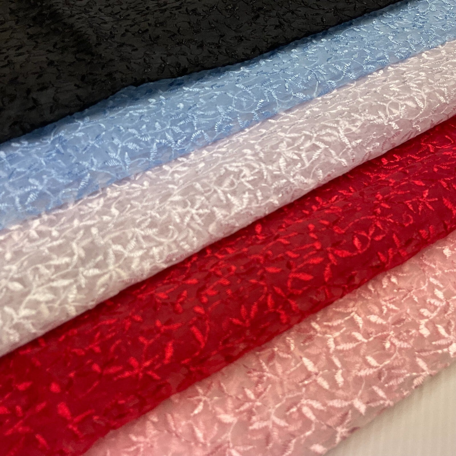 Embroidered Floral Viscose Organza Dress Fabric 130 cm MK1666 Mtex