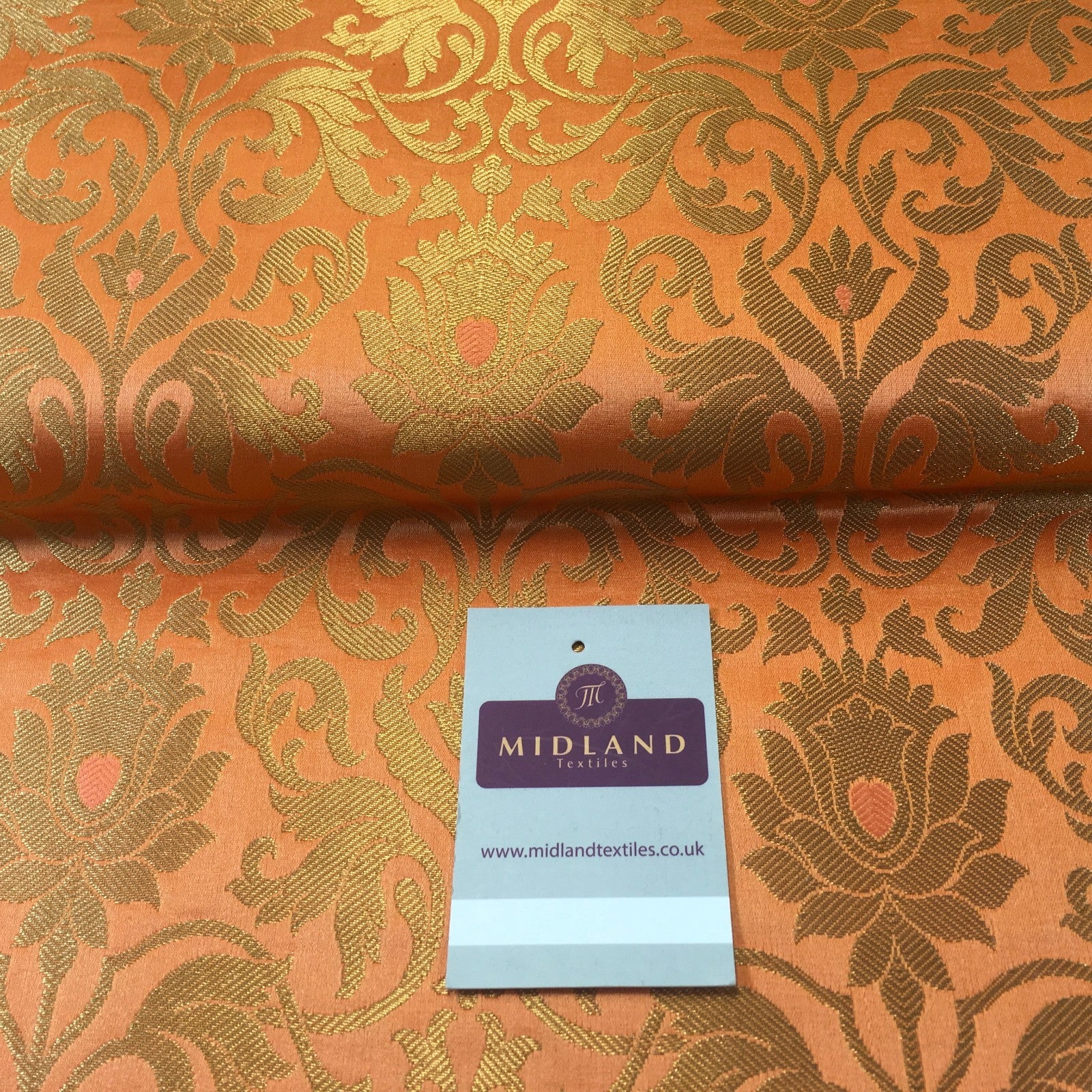 Indian floral ornamental gold metallic Banarsi brocade 44 inches wide M374 Mtex