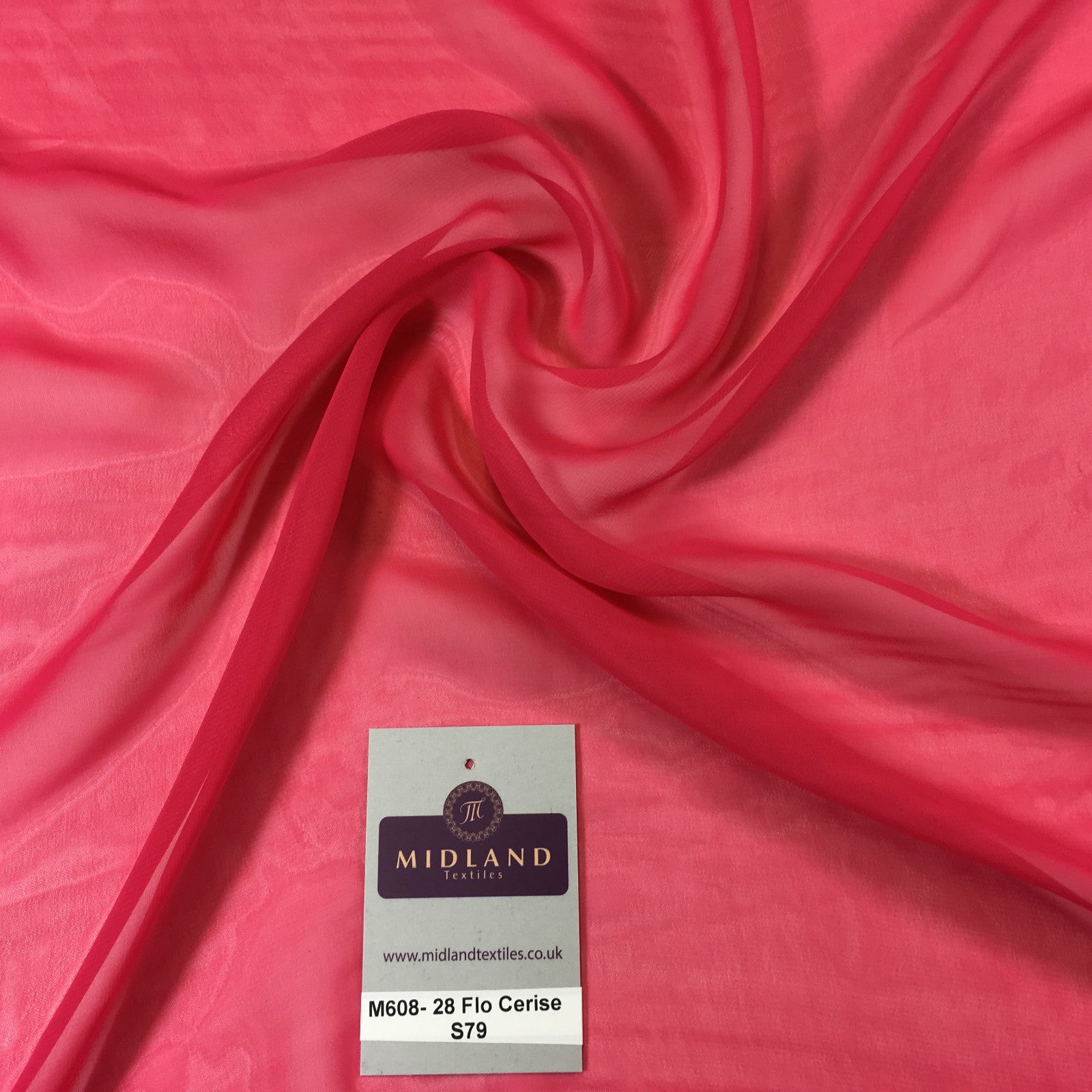 £2.50 Hi-Multi Caress Chiffon Sheer Fabric Semi-Transparent 42' M608 Mtex