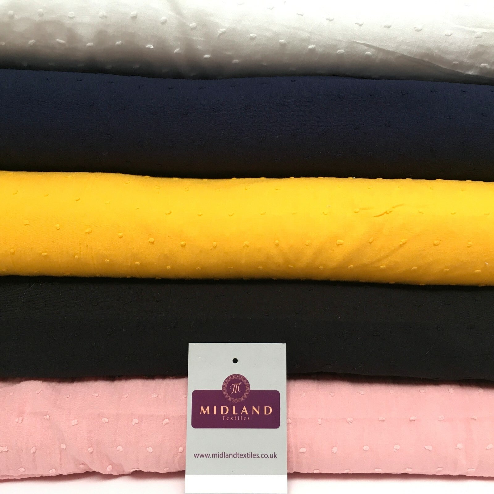 £7.99 100% Cotton Swiss Dot Soft Dobby Dressmaking Fabric 135cm Wide MD1052