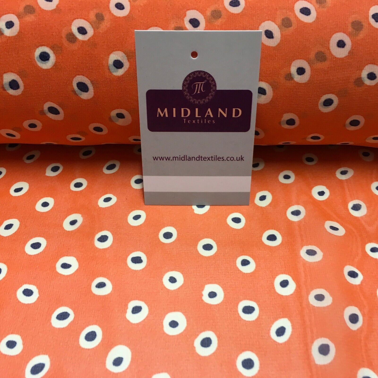 Orange Spotted printed Crepe chiffon Dress Fabric 150 cm Wide MK1190-4 Mtex