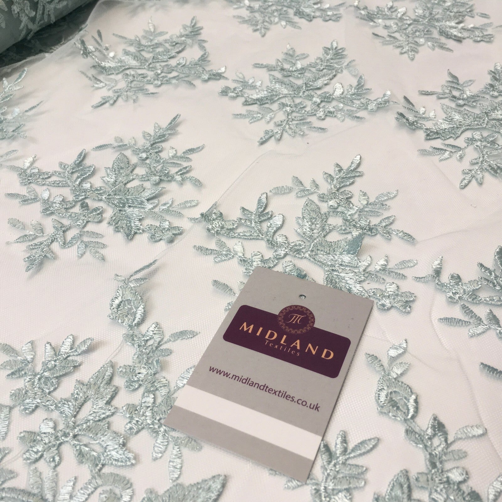 Bridal Floral Double Scalloped Edge Applique Dress Net Fabric 50' Wide M1135