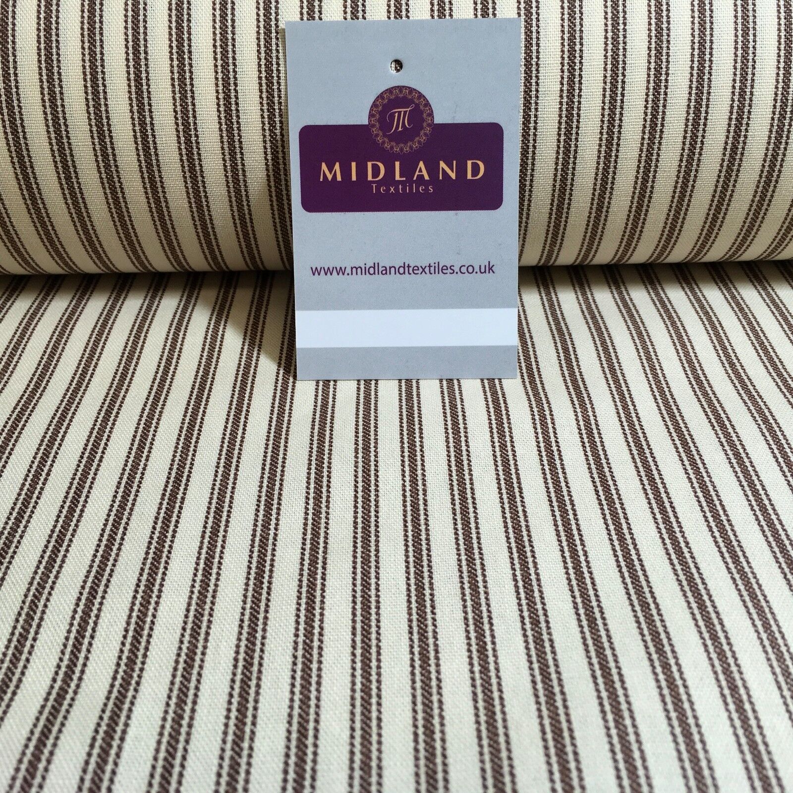 100% Cotton cream base canvas classic Striped Ticking fabric 45' M757