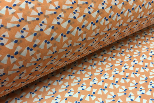 Salmon Printed Crepe chiffon Dress Fabric 150cm Wide MK1190-15 Mtex