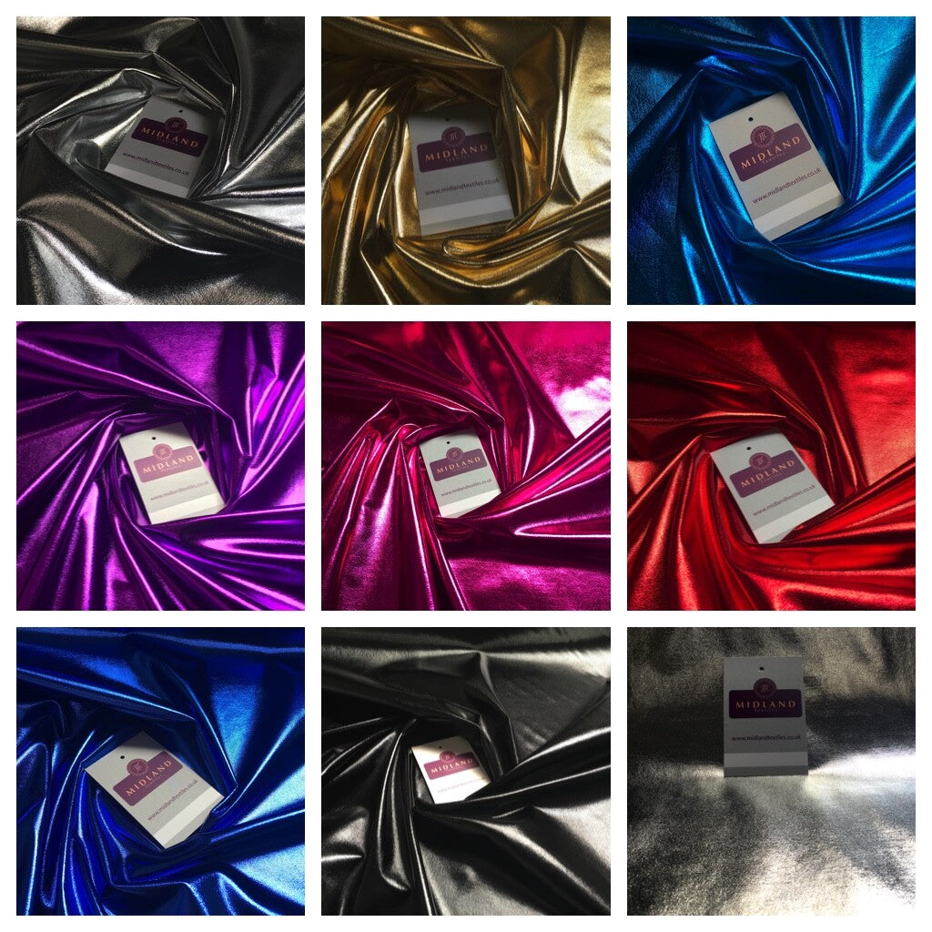 £7.35 Metallic Foil Mirror 4 way Stretch Spandex Dance Fabric 57' Wide M892